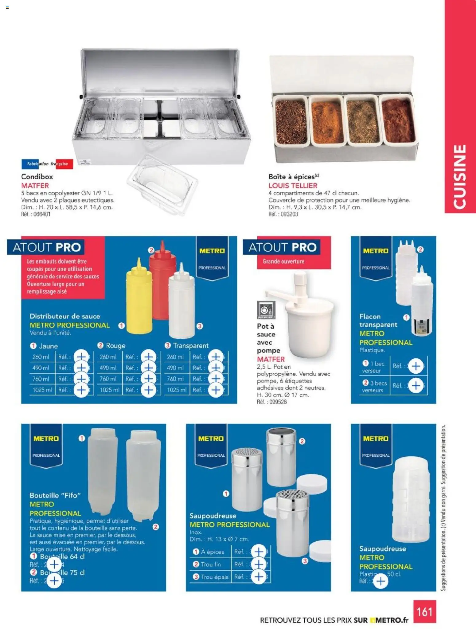 {H1} | Page: 161 | Produits: Couvercle, Sauces, Épices, Bouteille