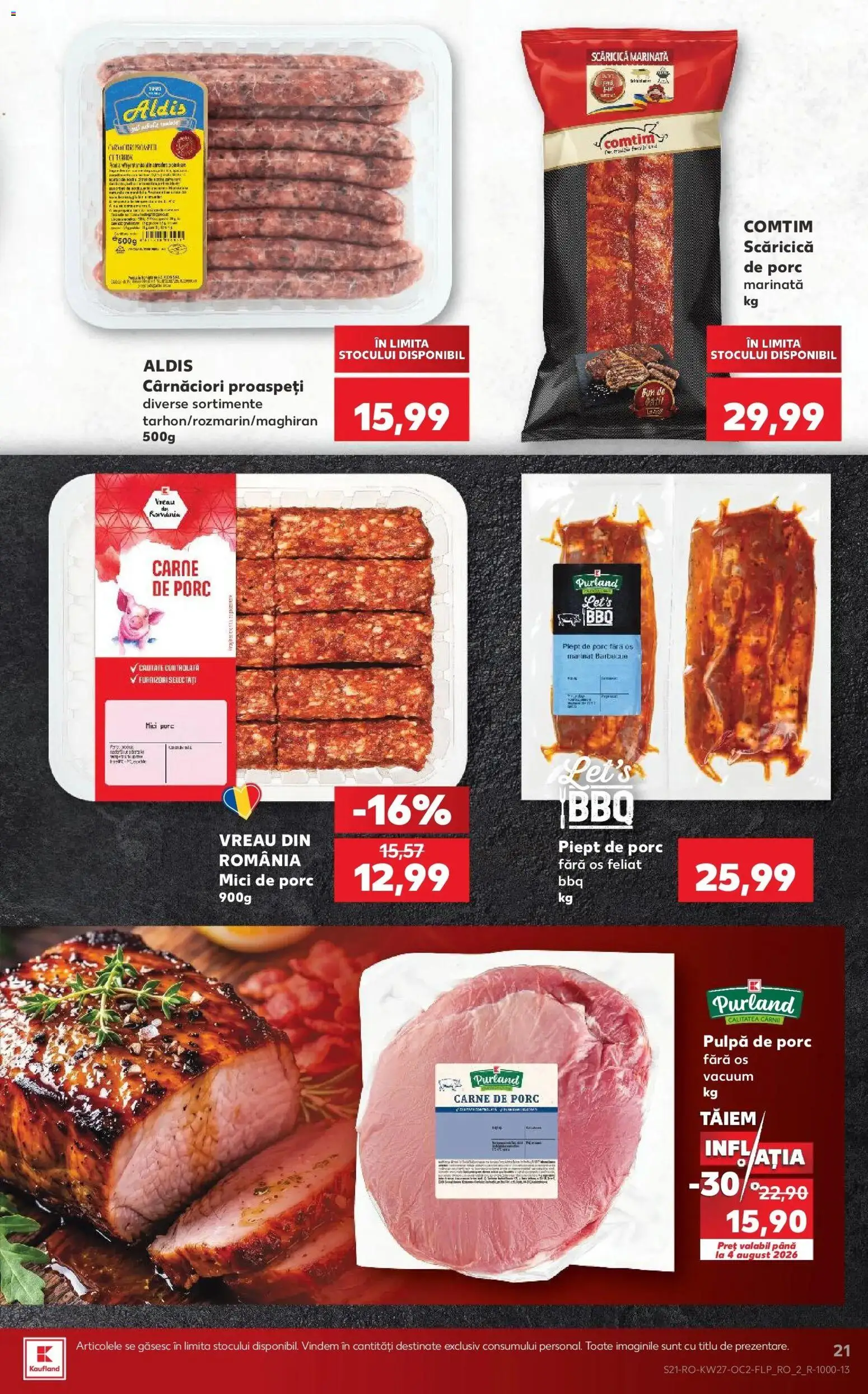 Noul catalog Kaufland – valabil de la 01.07.2026 | Pagină: 21 | Produse: Mici, Carne De Porc