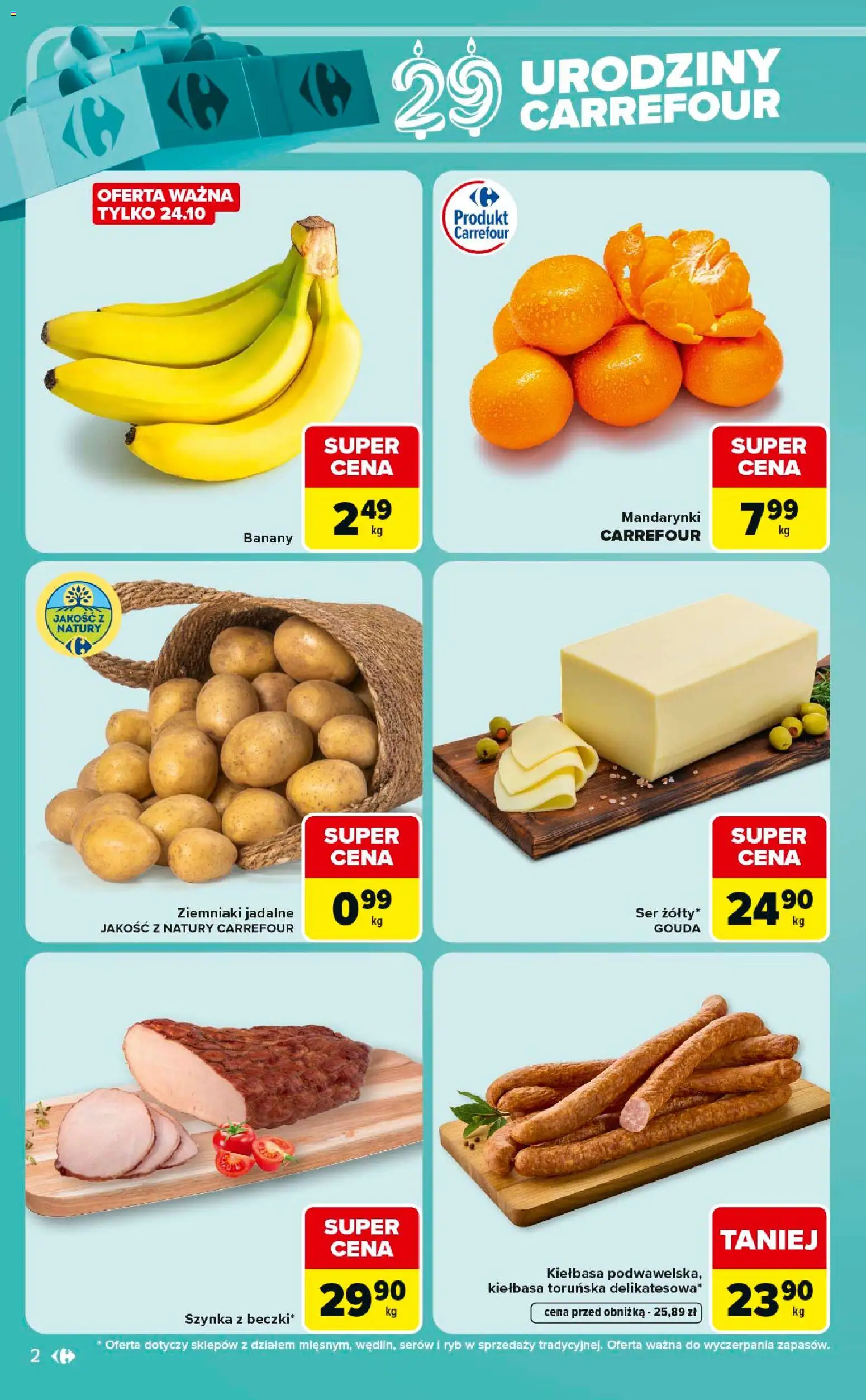 Carrefour gazetka - Express od 20.10.2026 | Strona: 2 | Produkty: Ser, Banany, Mandarynki, Ziemniaki