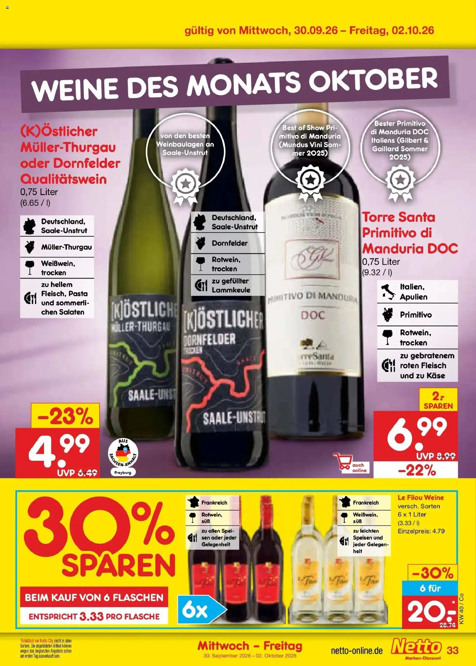 Netto Marken-Discount Prospekt Leipzig – gültig ab 28.09.2026 | Seite: 51 | Produkte: Lammkeule, Le filou, Käse, Fleisch