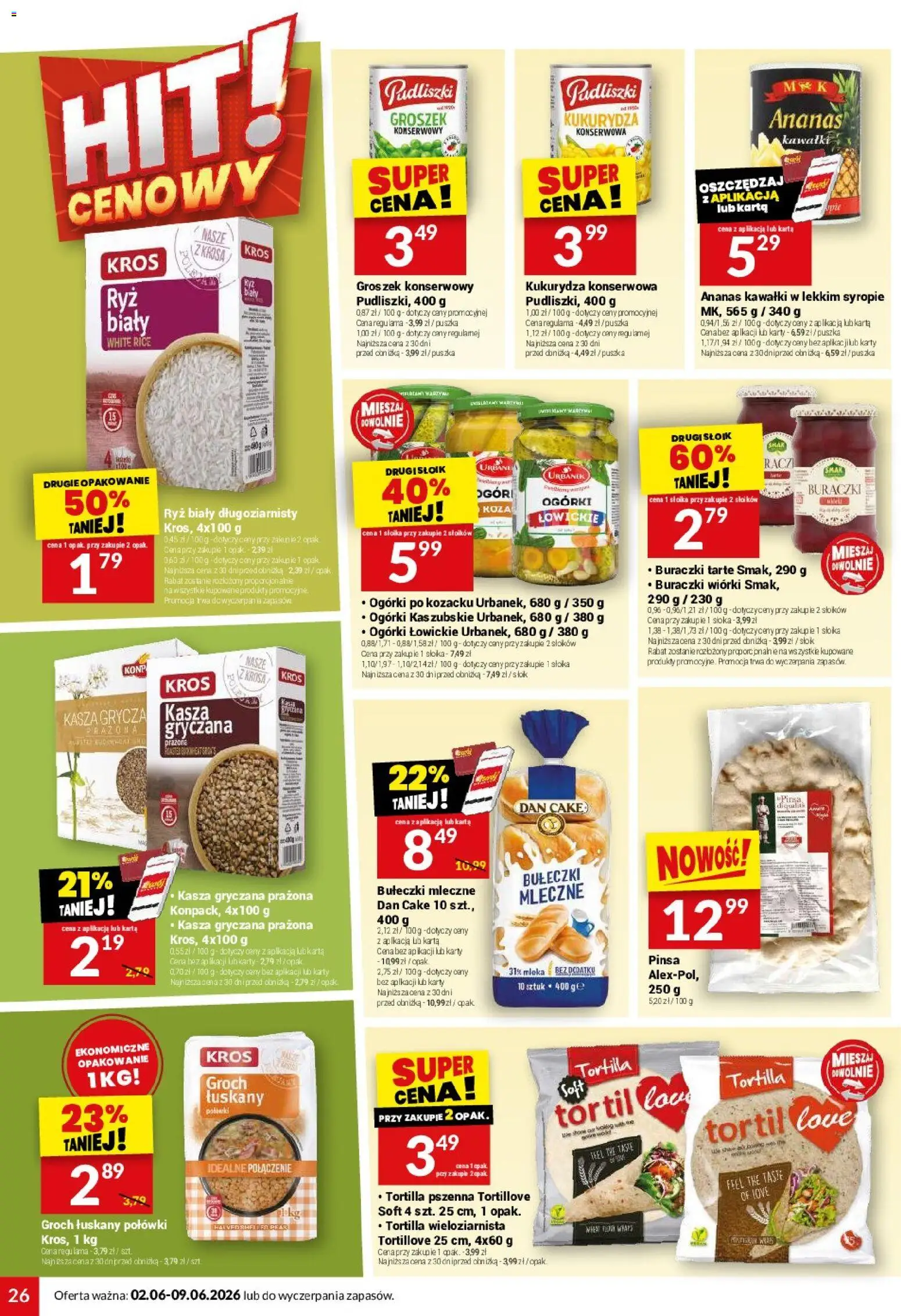 Twój Market gazetka od 02.06.2026 | Strona: 26 | Produkty: Groch łuskany, Kasza, Kukurydza, Ogórki