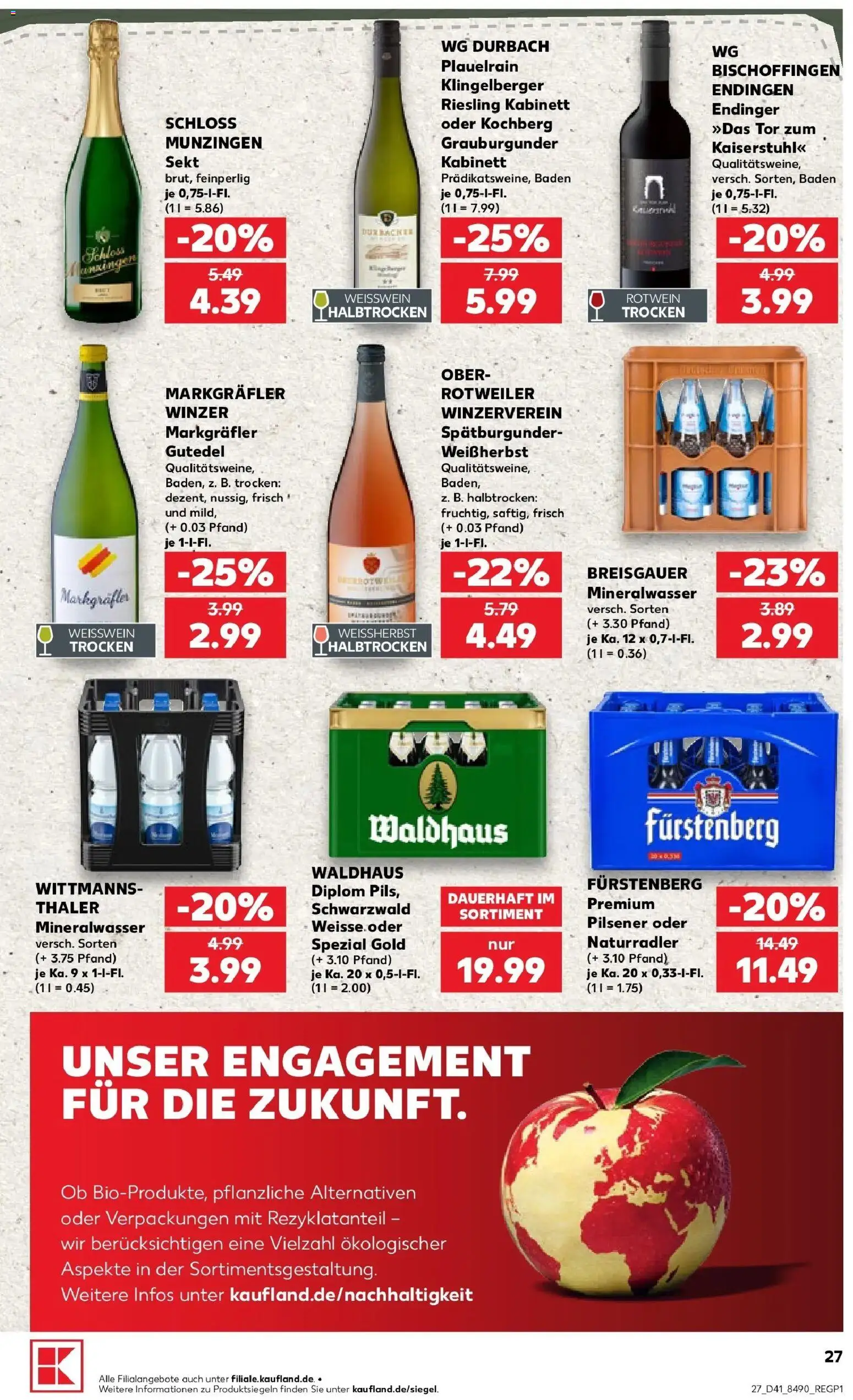 Prospekt Kaufland ab 05.10.2026 » Angebote Online zum Blättern | Seite: 37 | Produkte: Weißwein, Rotwein, Sekt, Mineralwasser