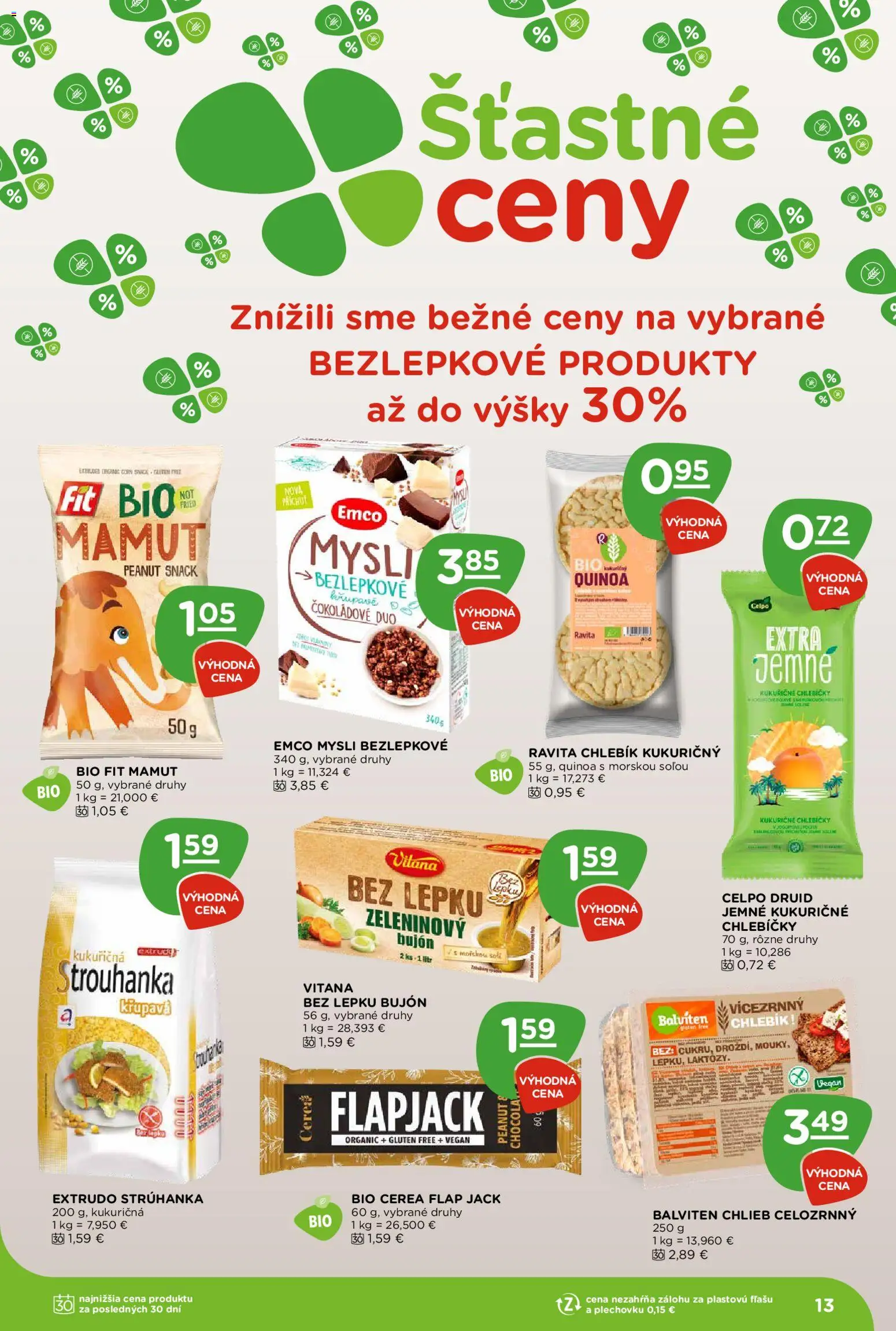 Nové Terno akcie – leták je platný od 24.09.2026 | Strana: 13 | Produkty: Strúhanka, Chlieb, Bujón, Quinoa