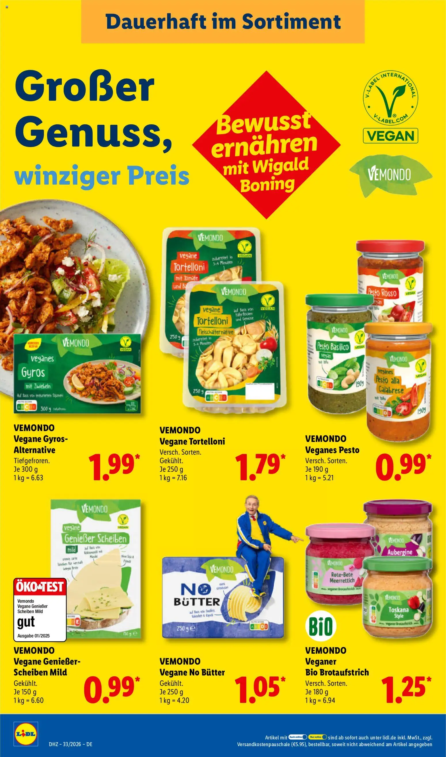 Lidl Německo leták od 10.08.2026 | Strana: 14 | Produkty: Vegan, Test, Gyros, Pesto