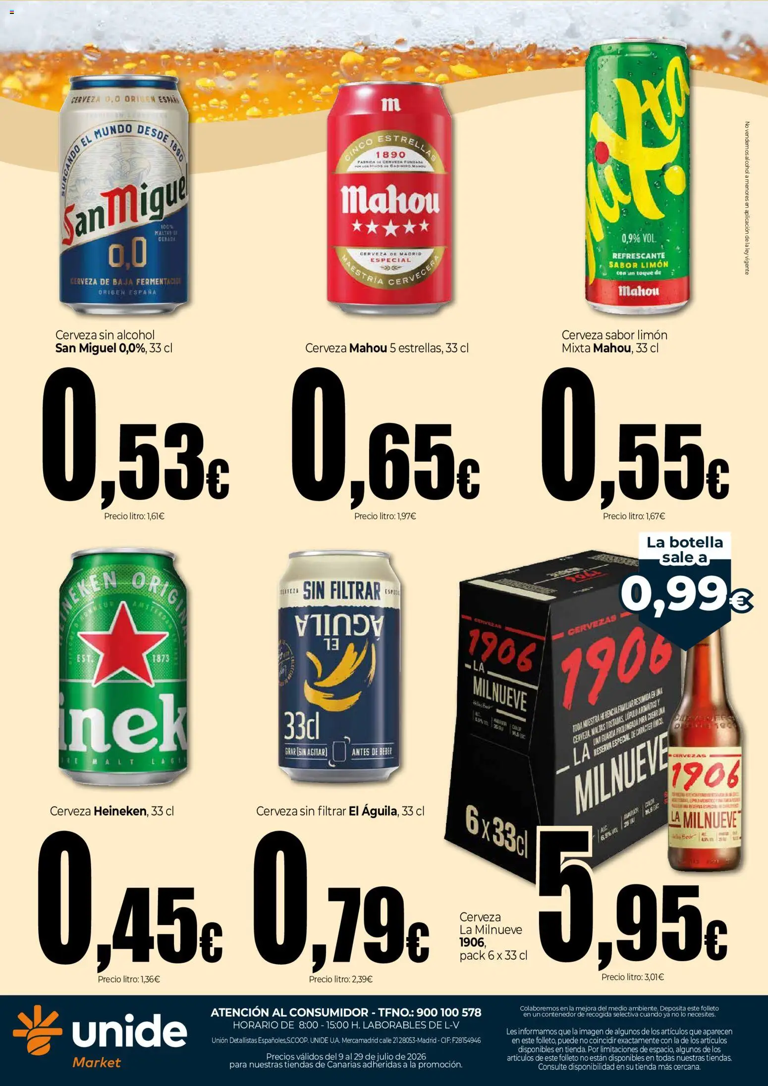 Unide - Especial cervezas │ válido desde el 09.07.2026 | Página: 2 | Productos: Cerveza sin alcohol, Cerveza