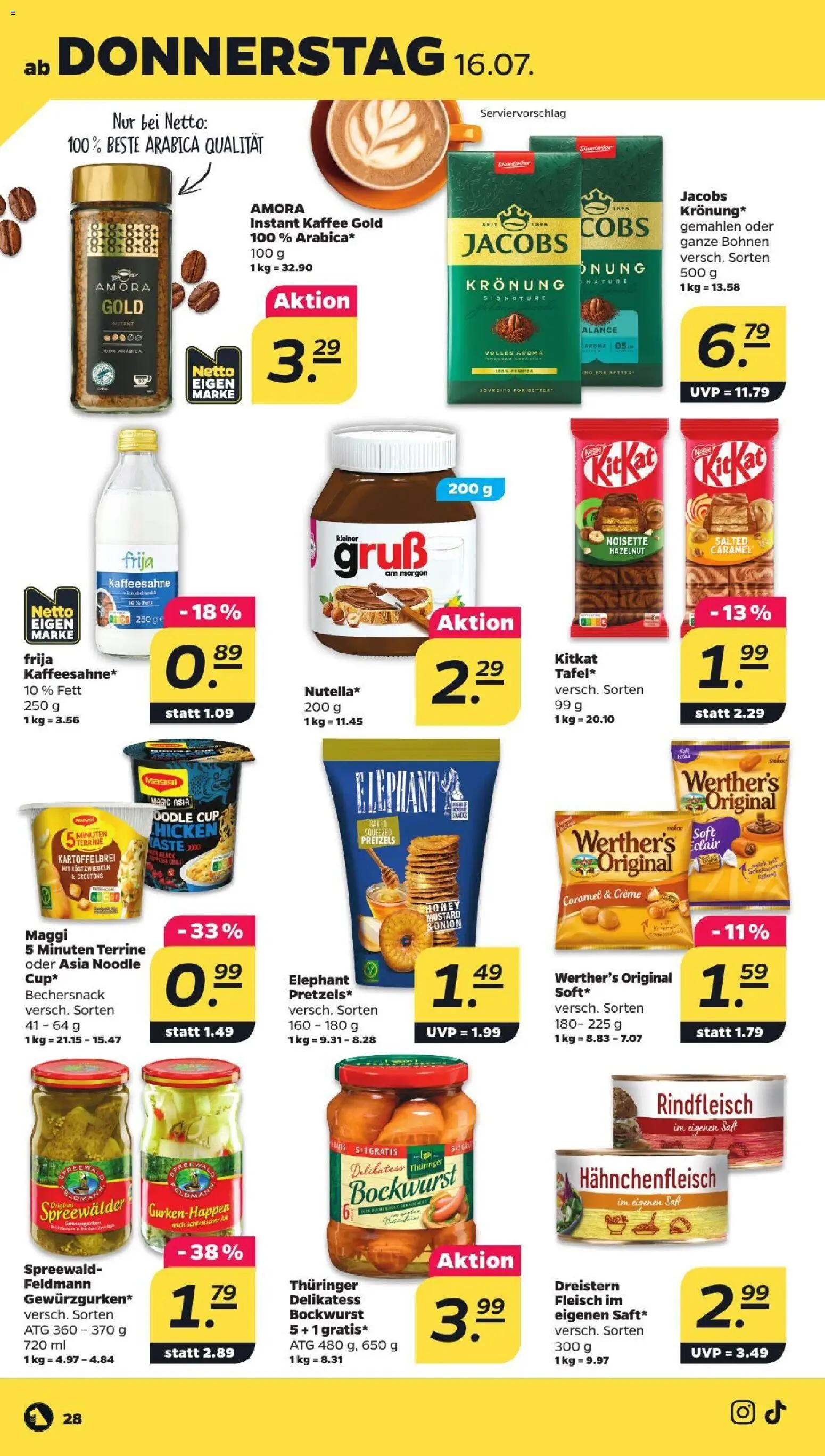 Netto Prospekt – gültig ab 13.07.2026 | Seite: 32 | Produkte: Maggi, Kaffee, Saft, Rindfleisch