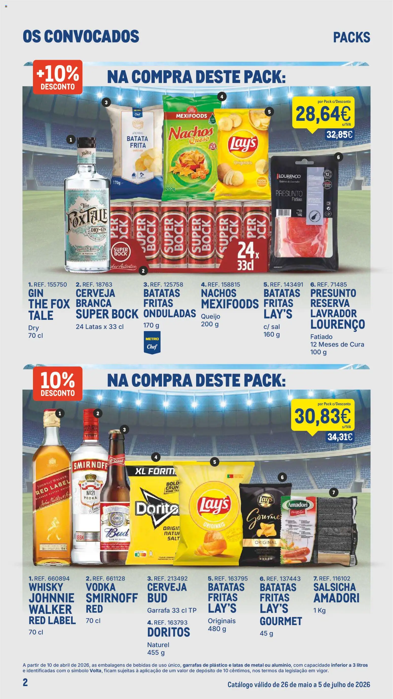 Makro Os Convocados │ válido de 26.05.2026 | Página: 2 | Produtos: Batata, Whisky, Super bock, Vodka