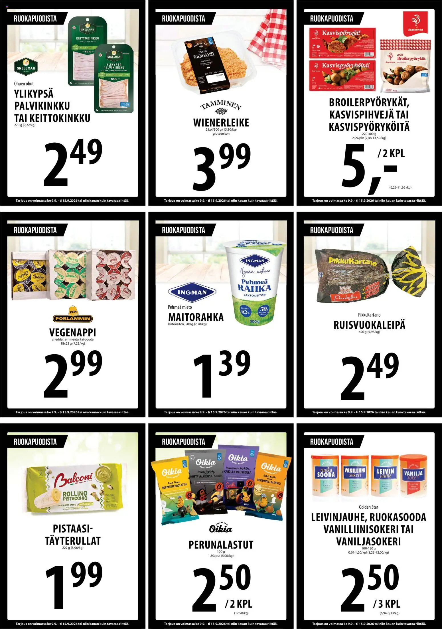 Tuuri tarjoukset – voimassa 09/09/2026 alkaen | Sivu: 9 | Tuotteet: Grilli, Emmental, Cheddar, Chili