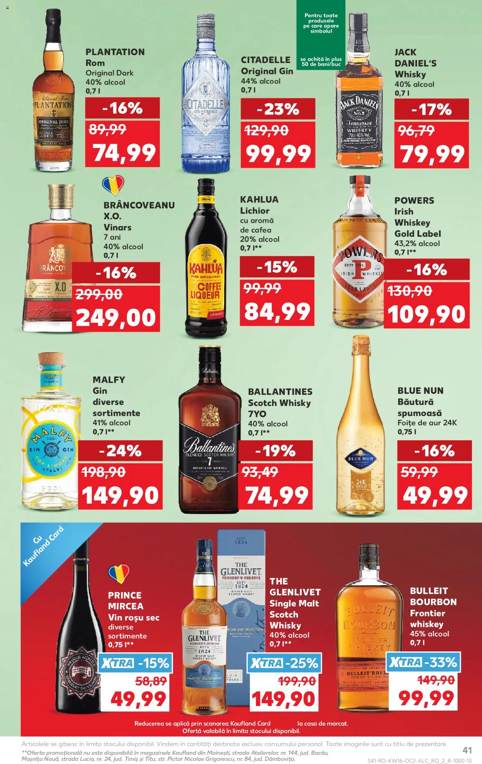 Noul catalog Kaufland – valabil de la 15.04.2026 | Pagină: 41 | Produse: Cafea, Rom, Bourbon, Gin