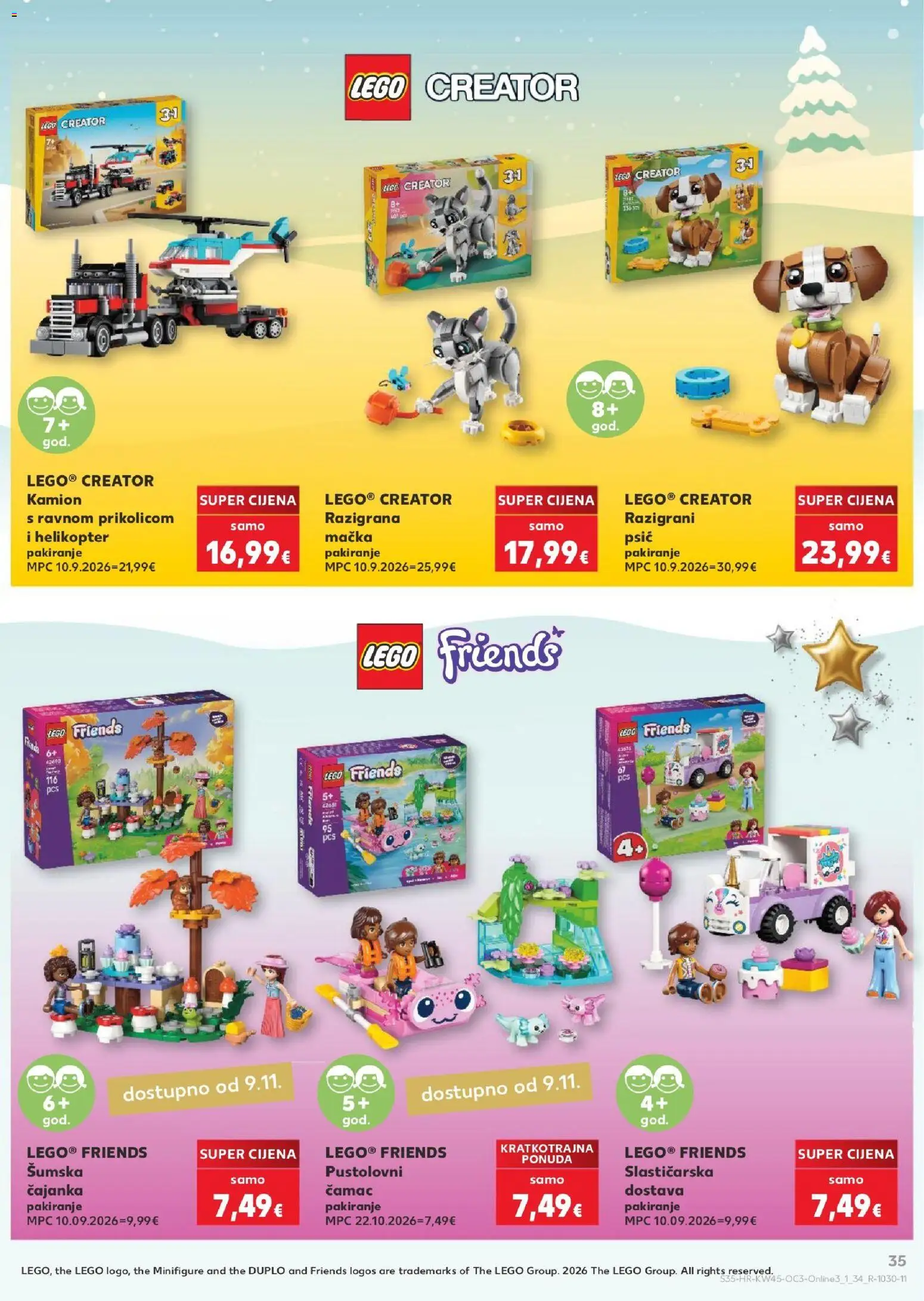 Kaufland HR akciós ujság - amely érvényes a következő dátumtól: 2026.11.02. | Oldal: 35 | Termékek: Duplo, LEGO, LEGO Friends