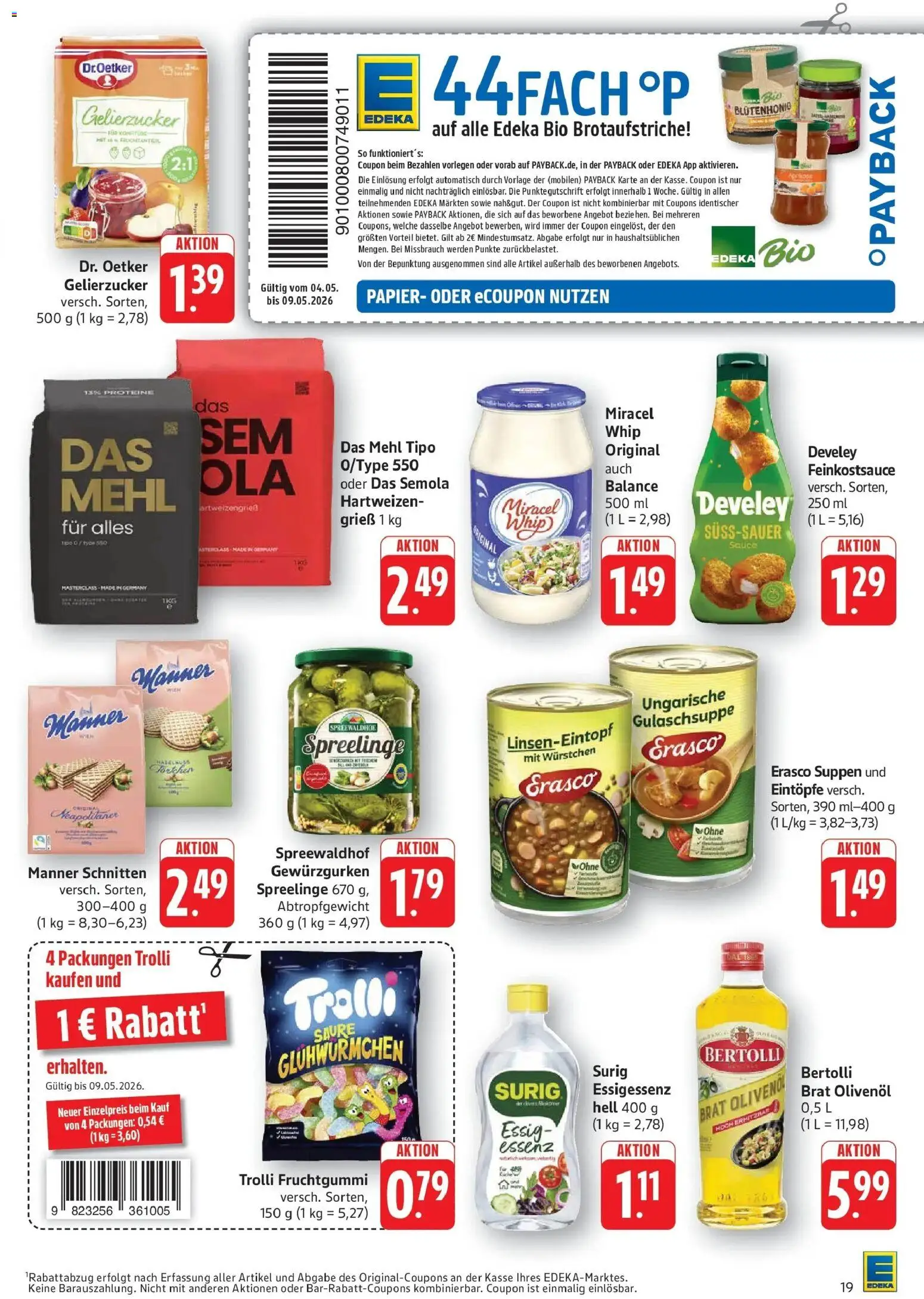 Edeka prospekt Geislingen	 – gültig ab 04.05.2026 | Seite: 21 | Produkte: Gelierzucker, Mehl, Essig, Erasco