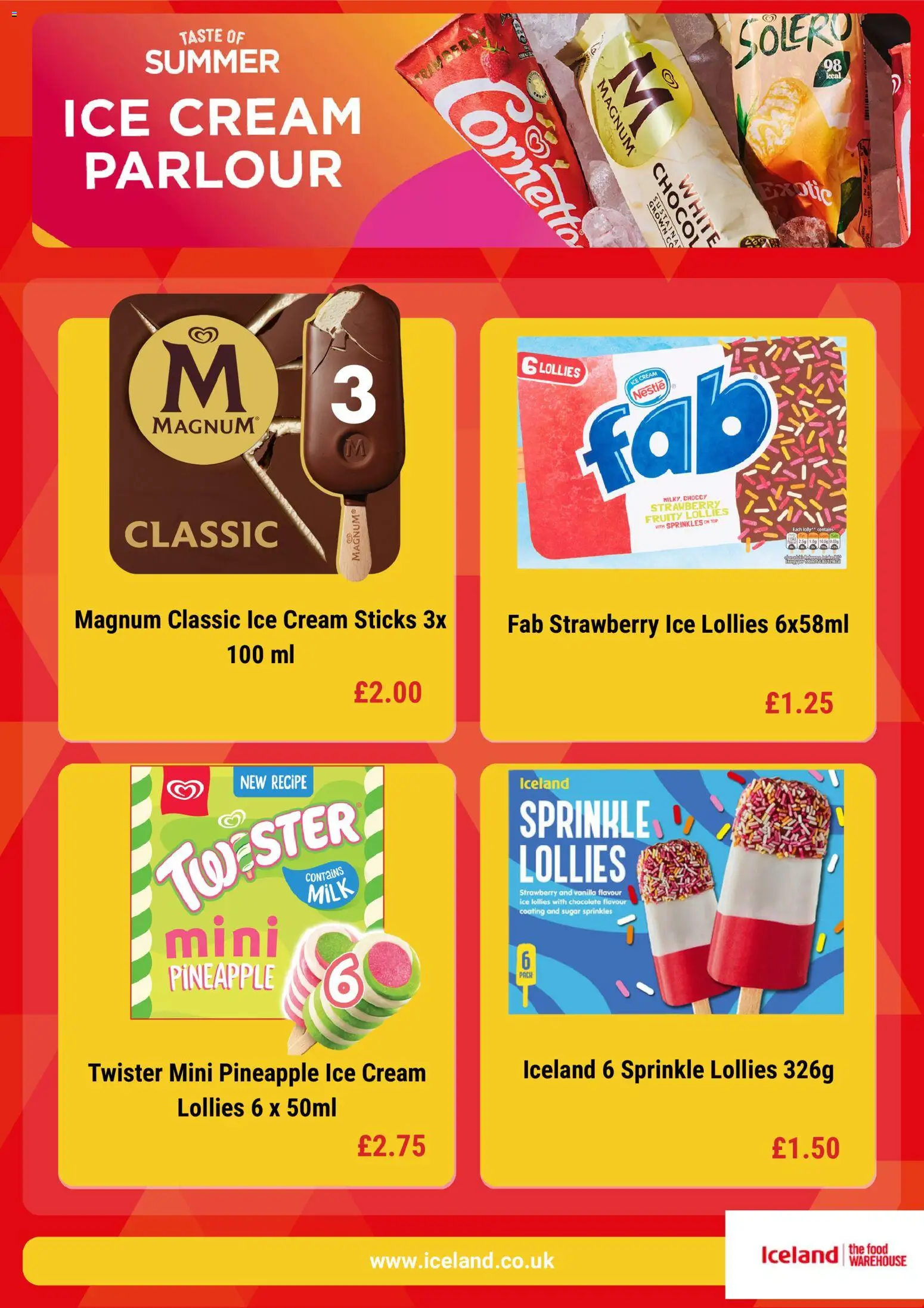 {H1} | Page: 2 | Products: Ice cream, Papier carton, Strawberry, Vanilla