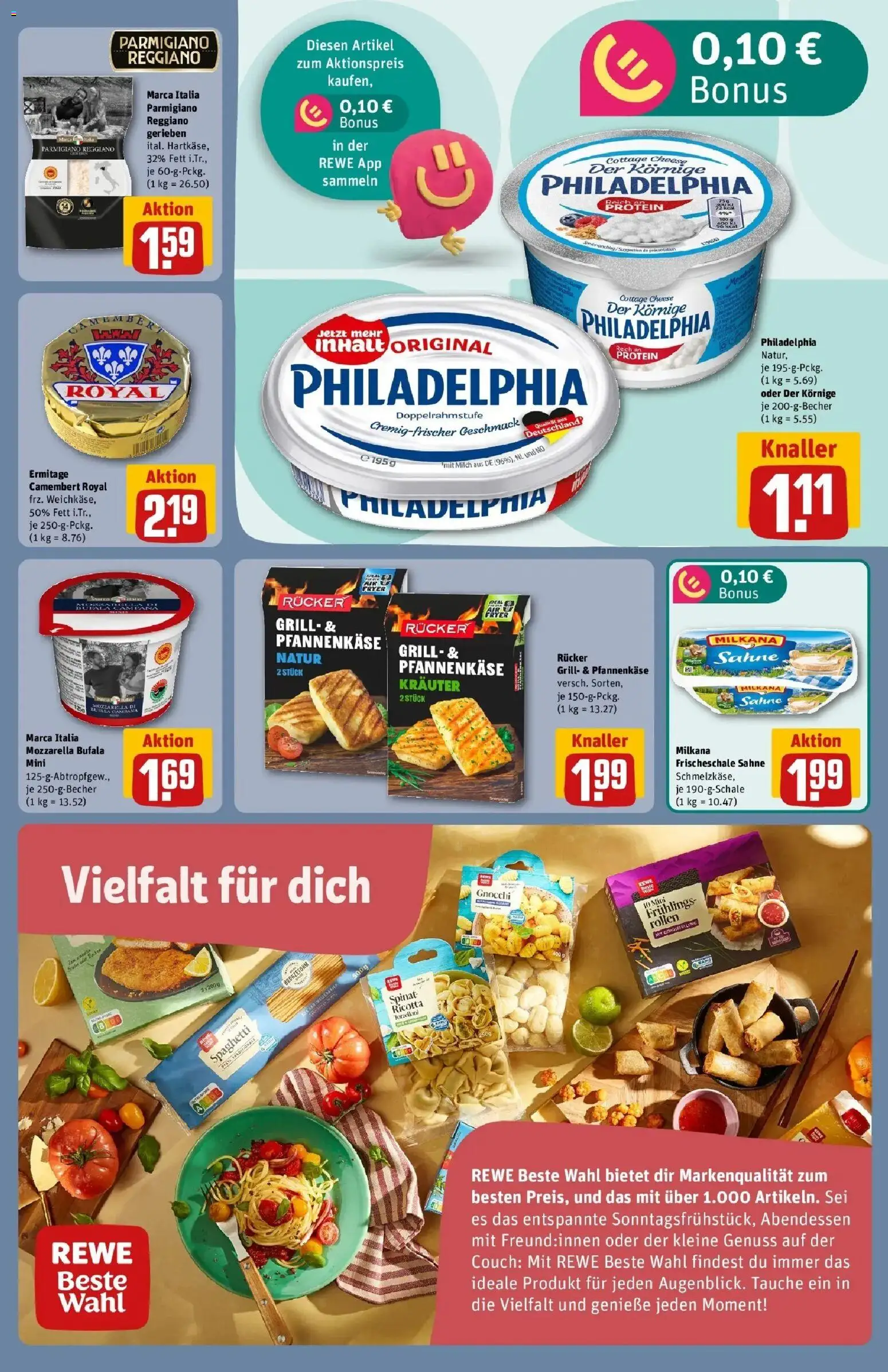 REWE Prospekt ab 24.08.2026 zum Blättern » Angebote | Seite: 13 | Produkte: Grill, Milch, Spaghetti, Camembert