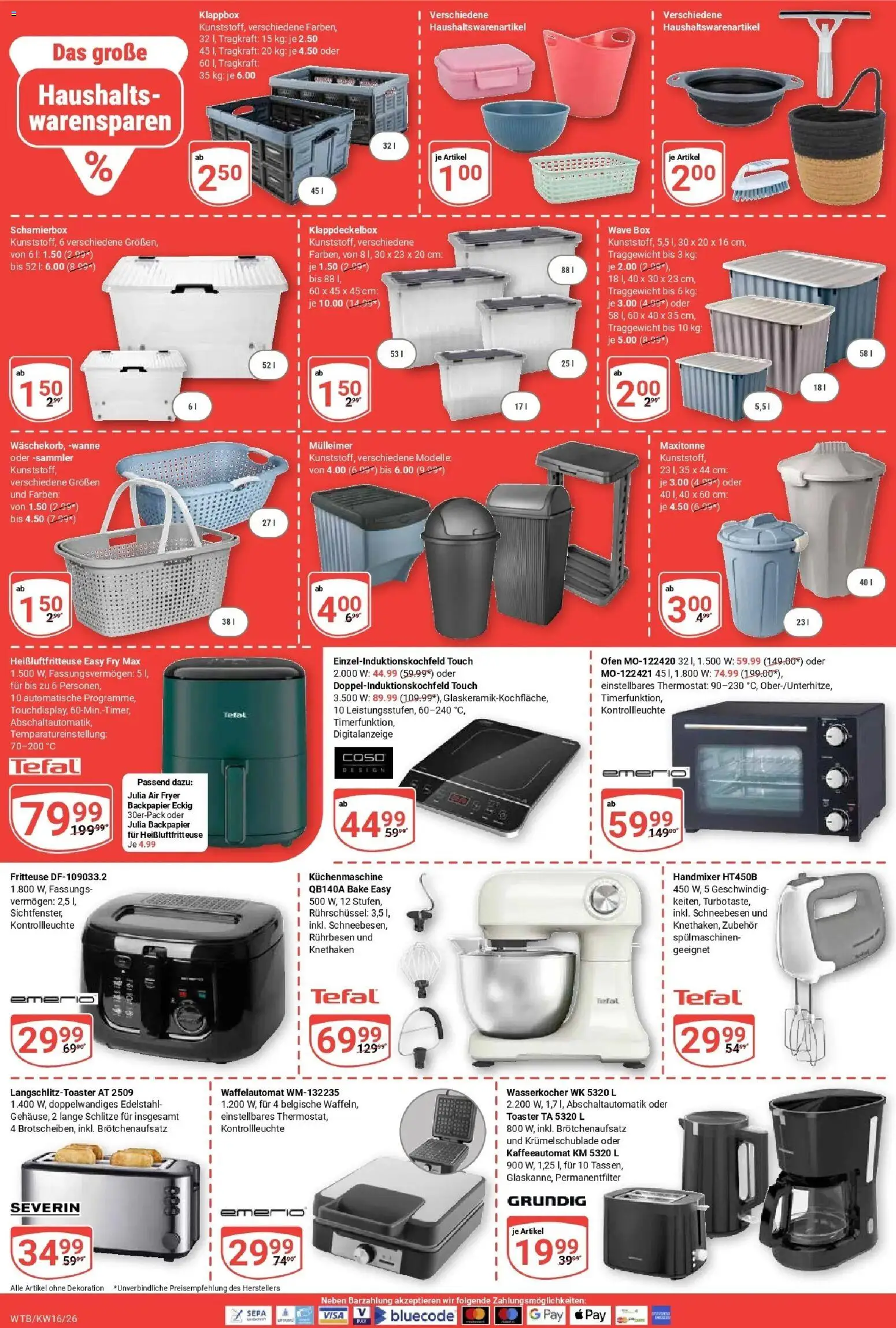 Globus Prospekt Wächtersbach	 – gültig ab 12.04.2026 | Seite: 21 | Produkte: Wasserkocher, Toaster, Fritteuse, Heißluftfritteuse