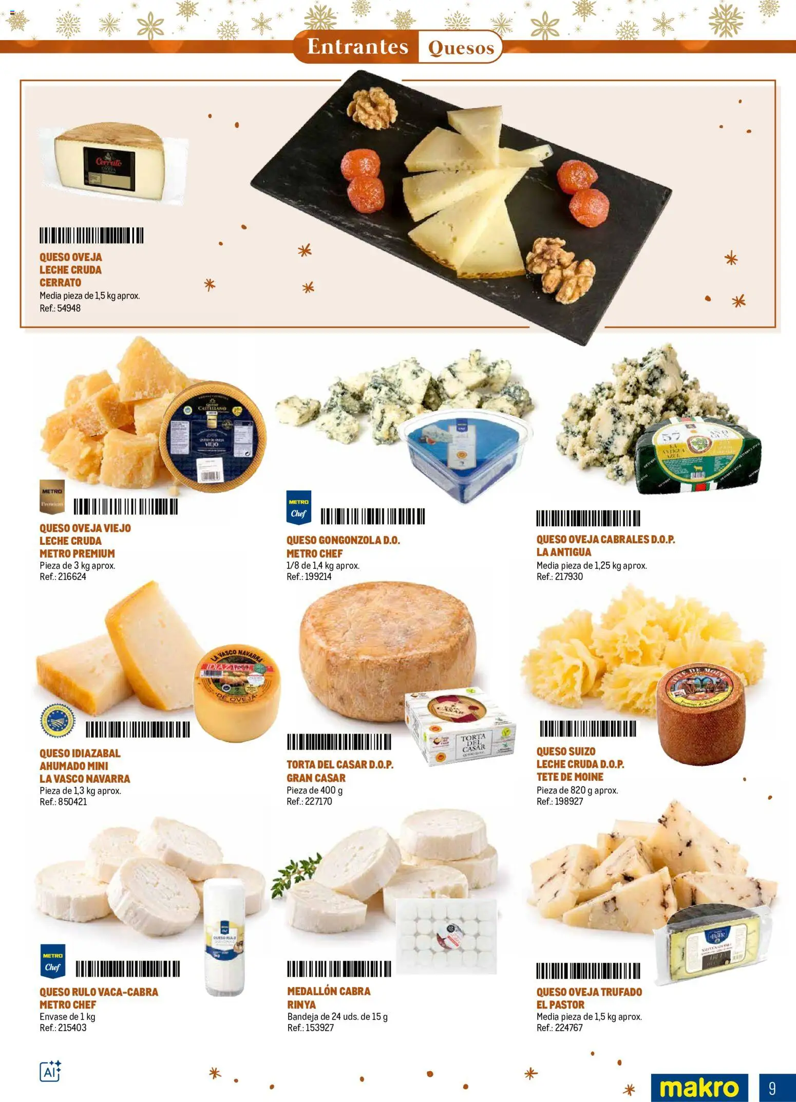 Makro Navidad │ válido desde el 08/10/2026 | Página: 9 | Productos: Leche, Queso, Bandeja