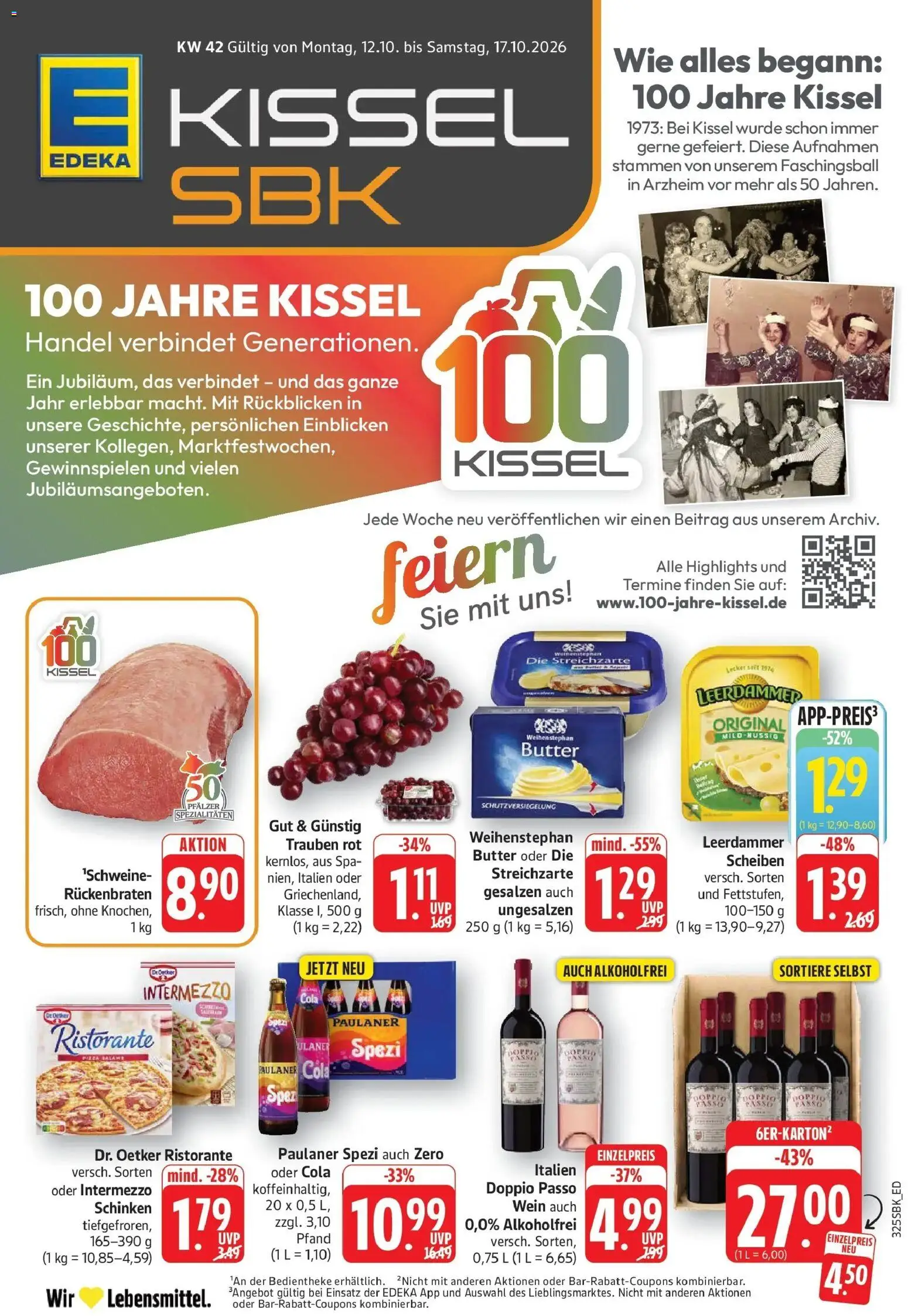 Edeka Prospekt Walldorf (ab 12.10.2026) » Angebote Online | Seite: 1 | Produkte: Ristorante, Butter, Paulaner spezi, Schinken