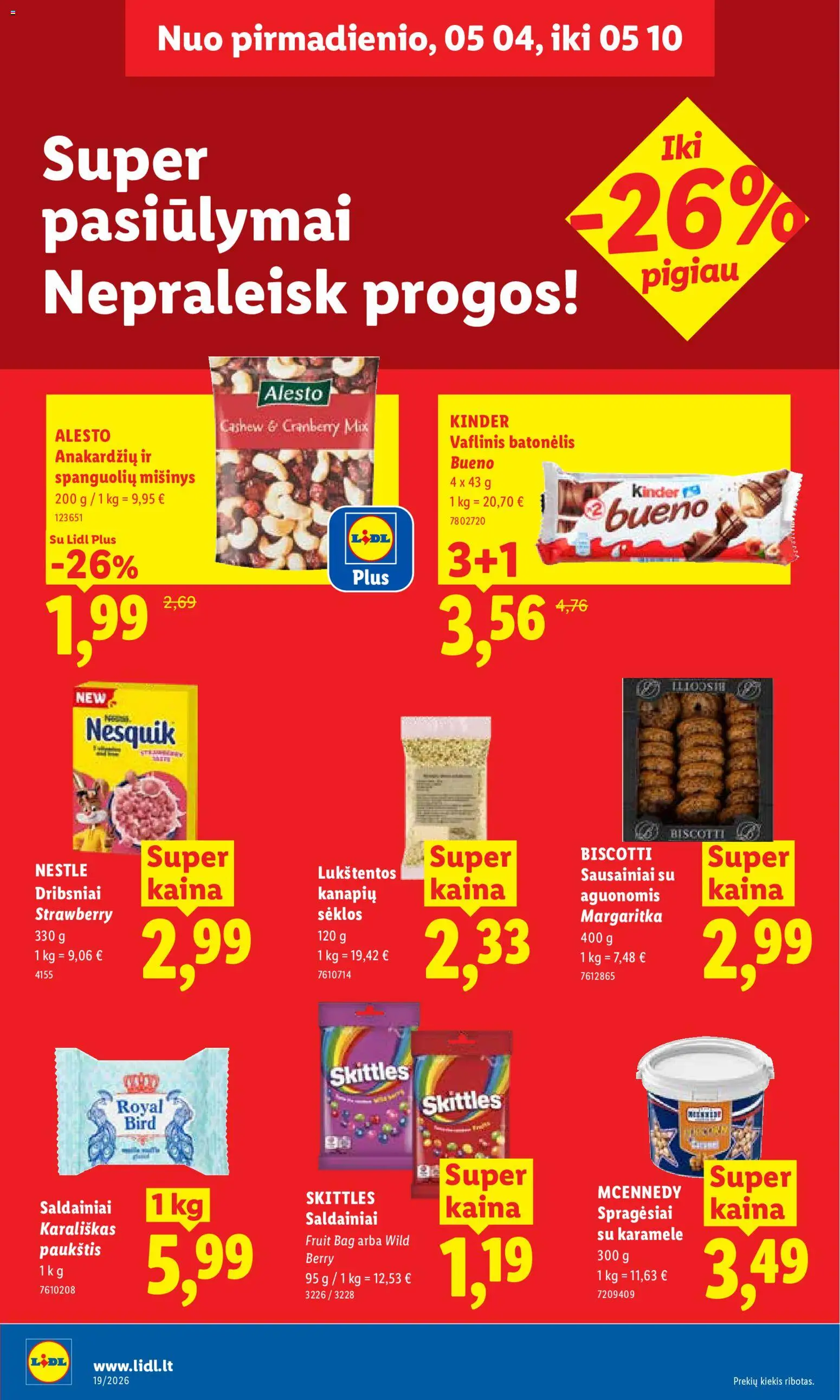 LIDL akcijos nuo 04.05.2026 | Puslapis: 20 | Prekių: Sausainiai, Sėklos, Saldainiai, Dribsniai
