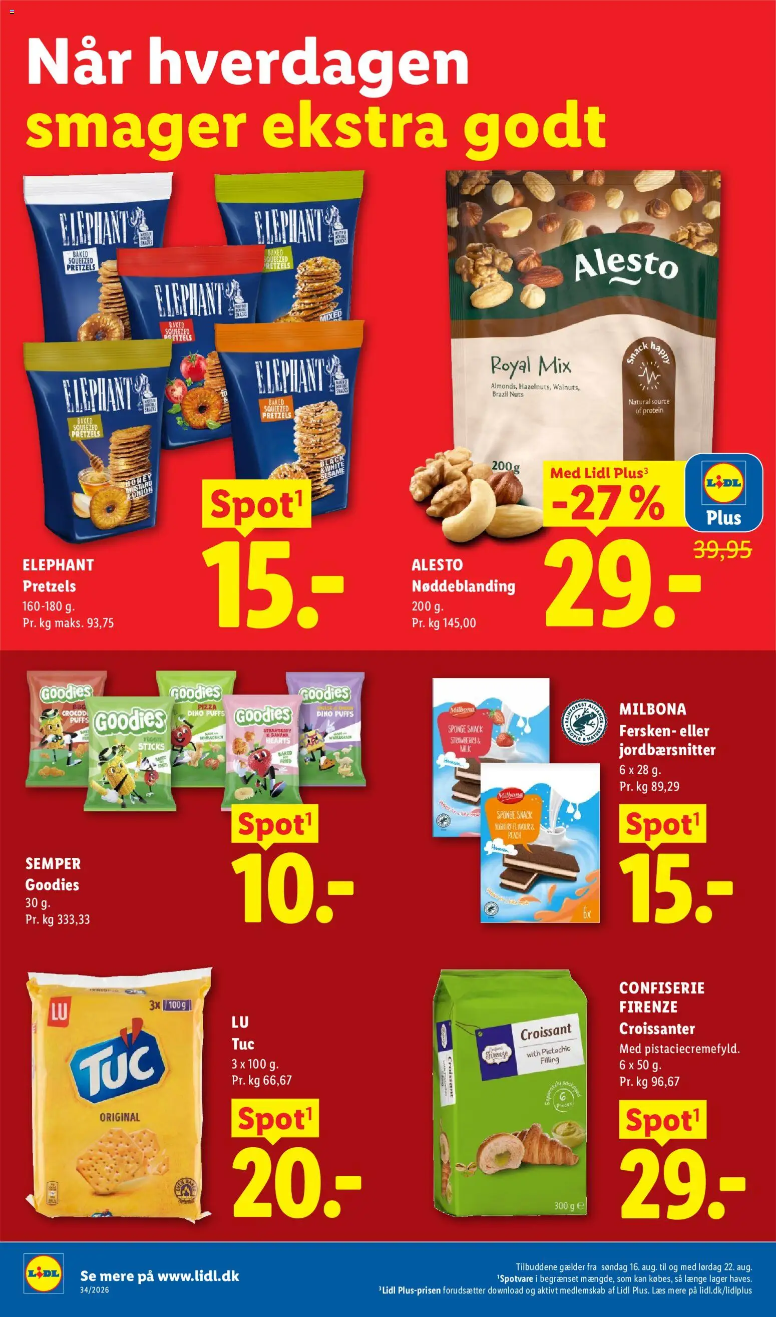 Lidl tilbudsavis – gyldig fra 16/08/2026 | Side: 11 | Produkter: Croissanter, Yoghurt, Pizza, Snacks