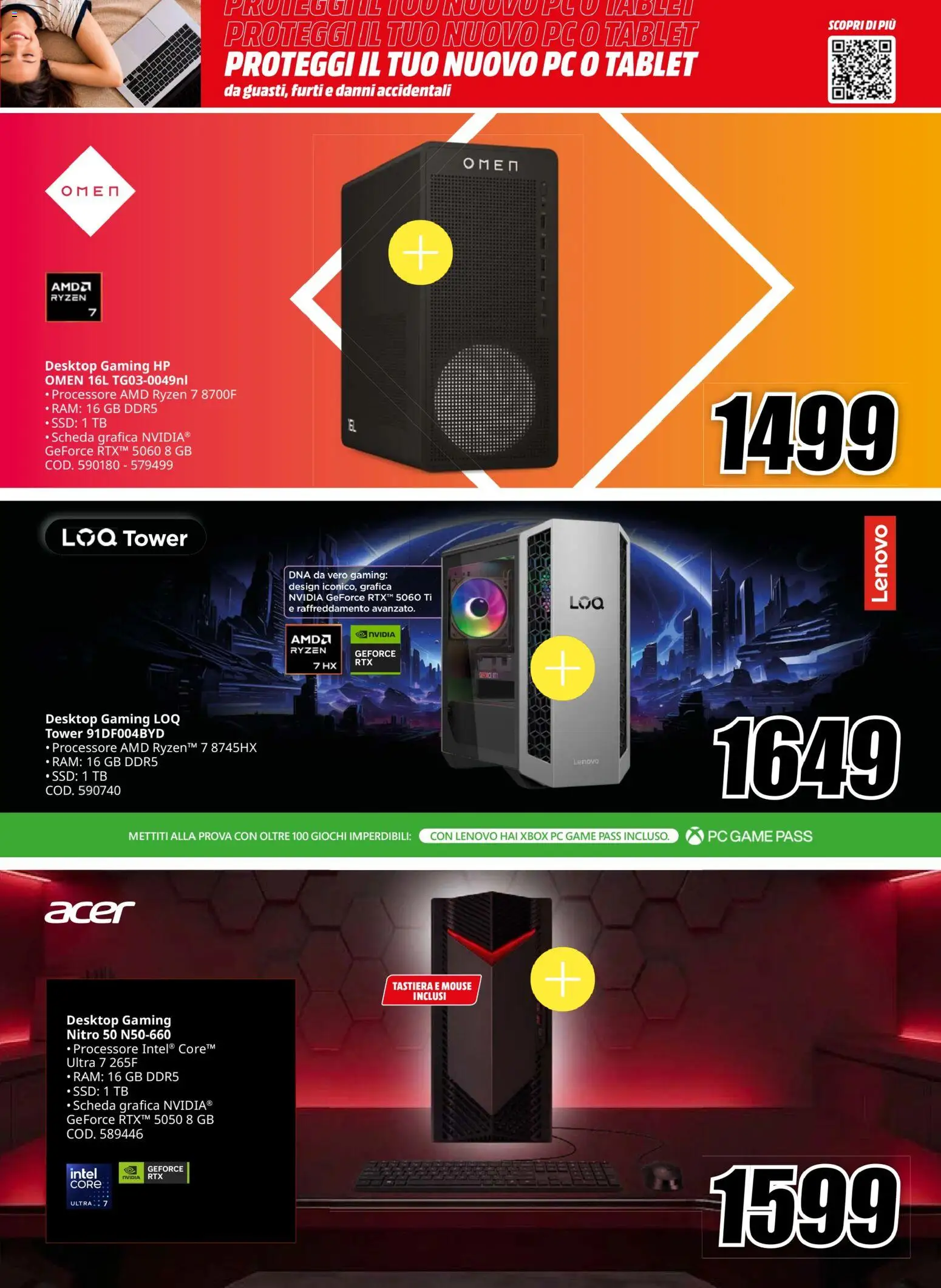 Volantino Media World del 05/10/2026 | Pagina: 3 | Prodotti: PC, Mouse, Tastiera, Xbox