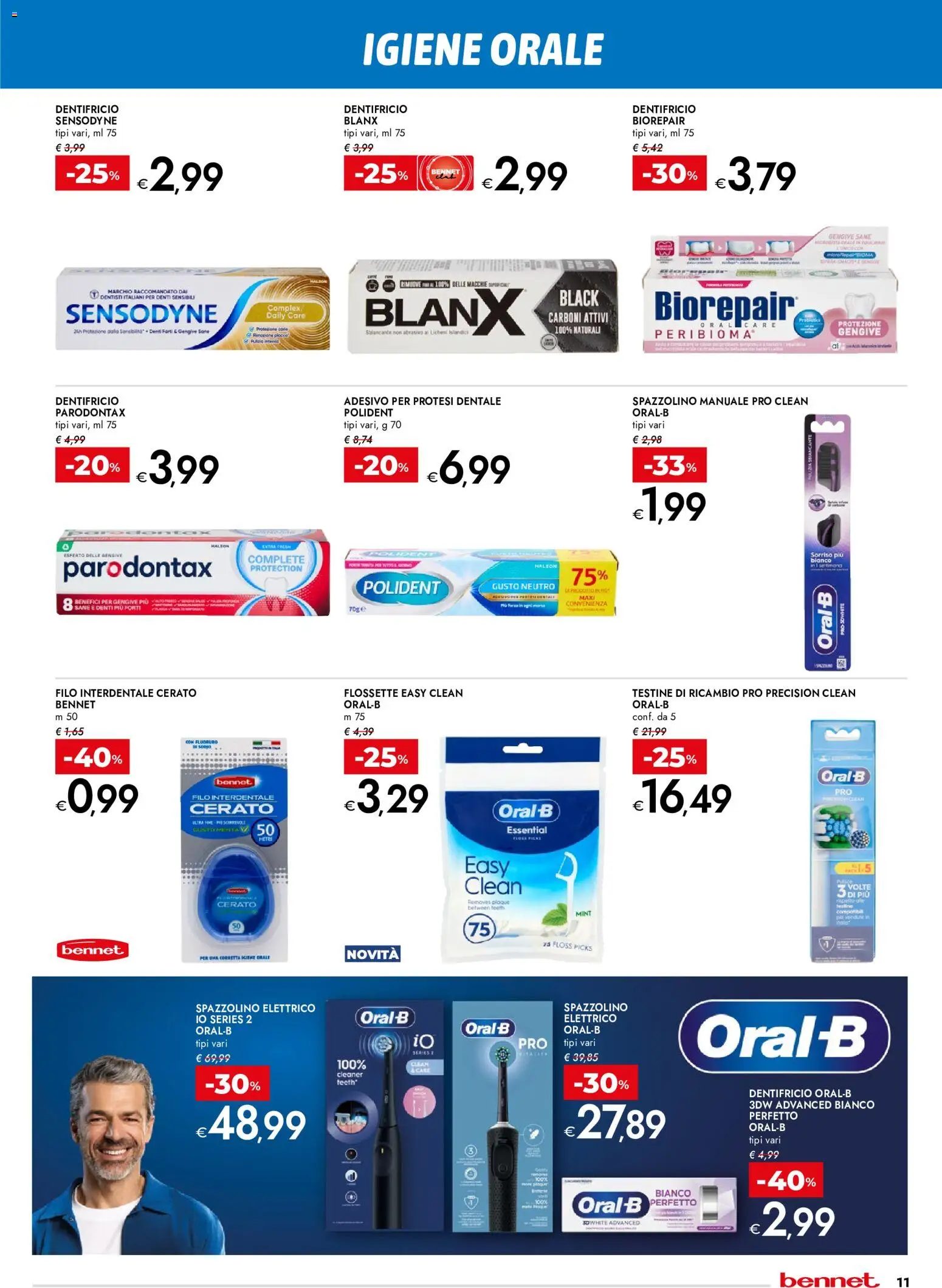 Volantino bennet del 11.06.2026 | Pagina: 11 | Prodotti: Dentifricio, Spazzolino, Filo interdentale, Spazzolino elettrico