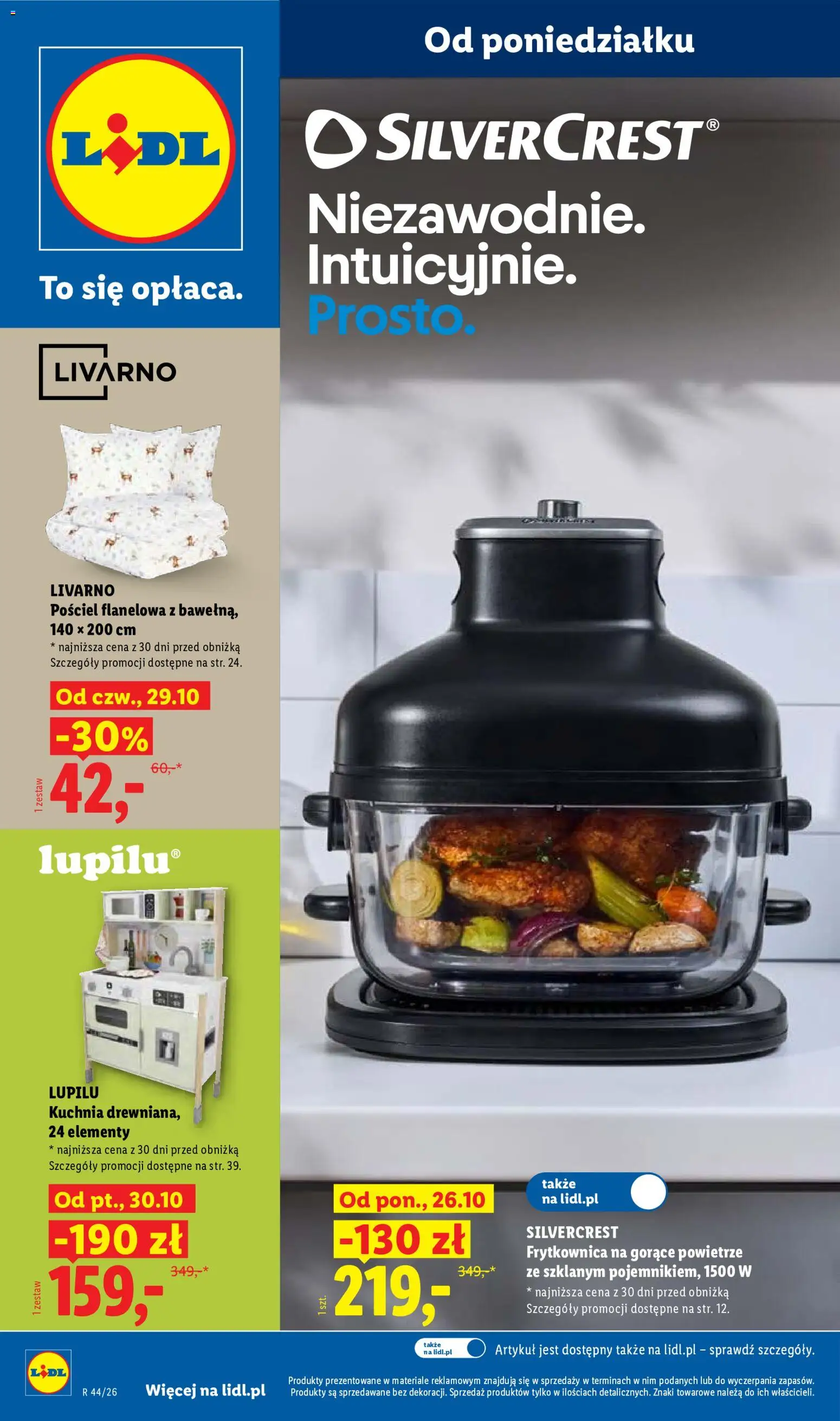 Lidl Katalog od 26.10.2026 | Strona: 1 | Produkty: Pościel, Frytkownica