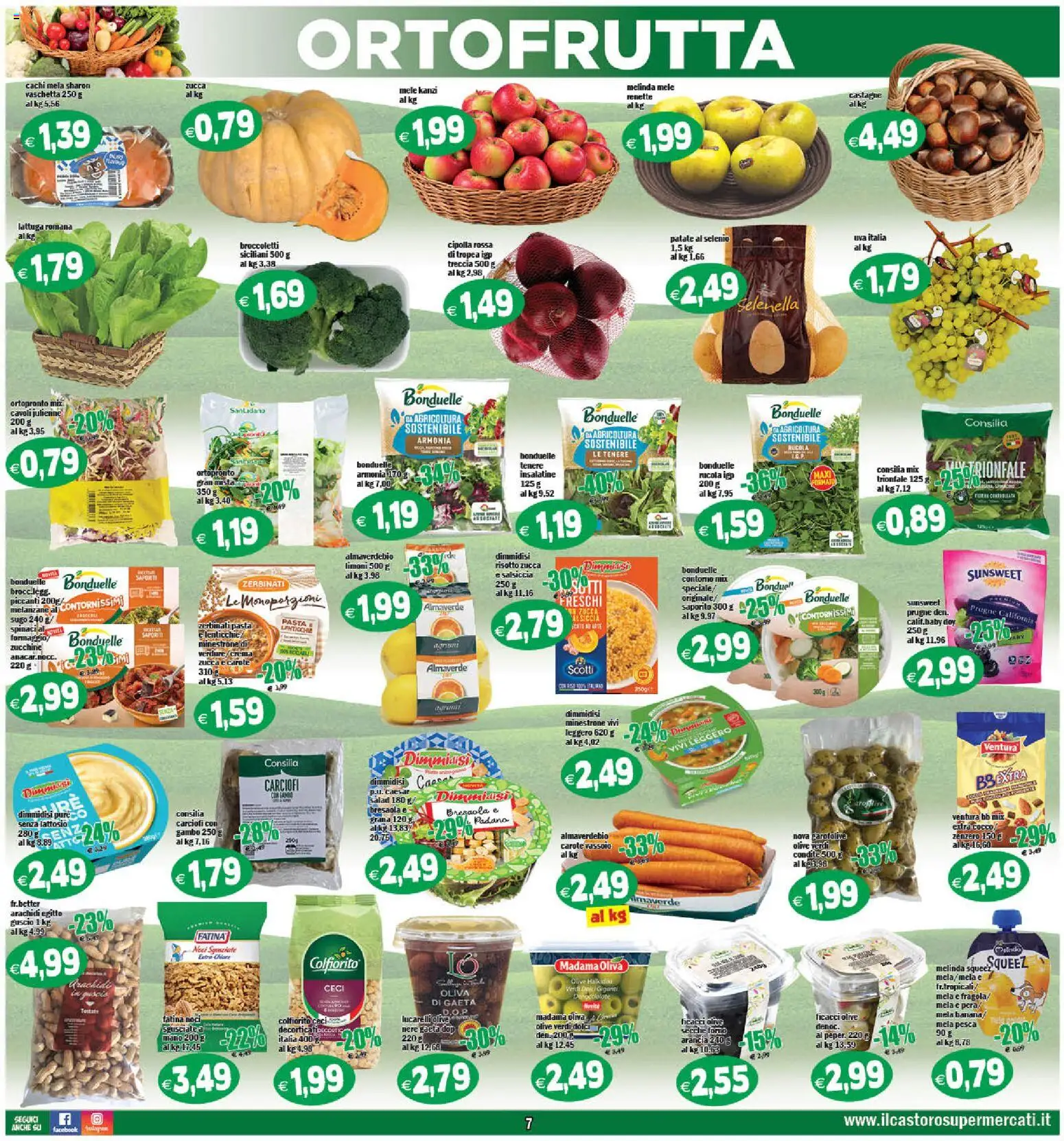 Volantino Il Castoro del 14/10/2026 | Pagina: 7 | Prodotti: Spinaci, Carciofi, Dolci, Lattuga romana
