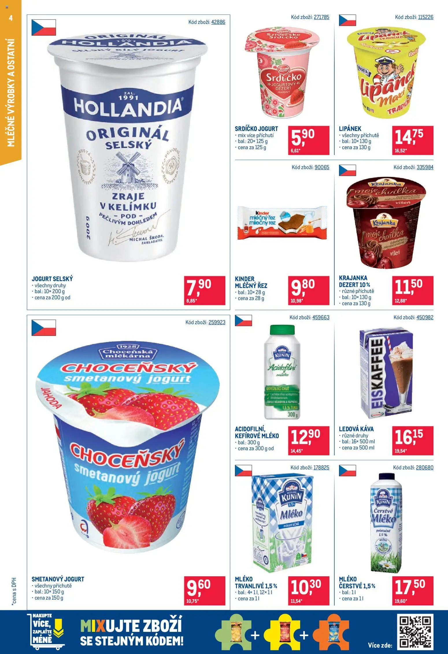 Makro leták od 23.09.2026 | Strana: 4 | Produkty: Mléko, Eiskaffee, Kinder, Dezert
