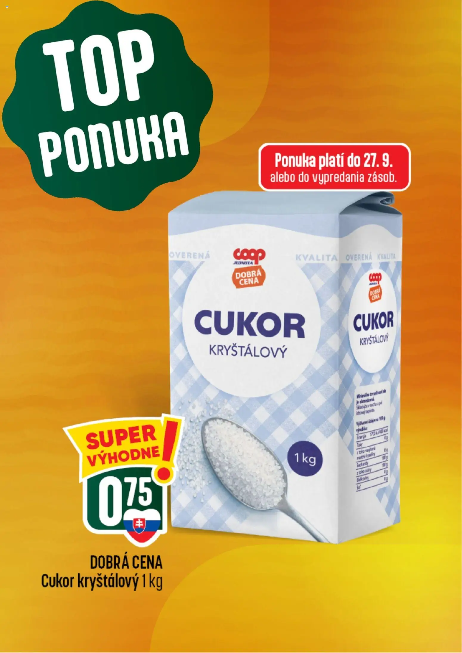 Nové COOP Jednota akcie – leták je platný od 24.09.2026 | Strana: 5 | Produkty: Cukor
