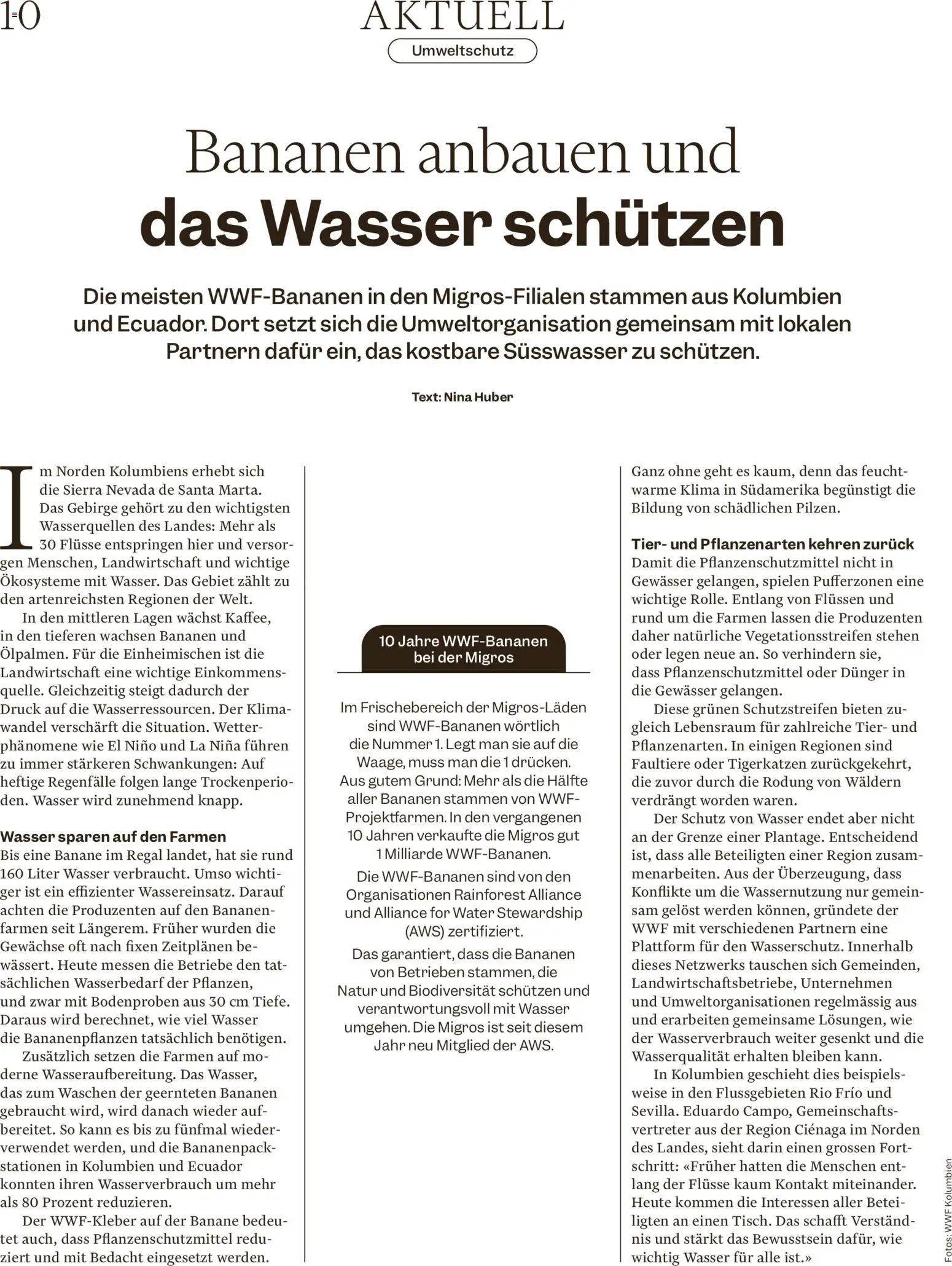 Migros aktionen Magazin – gültig ab 07.10.2026 | Seite: 10 | Produkte: Regal, Bananen, Wasser