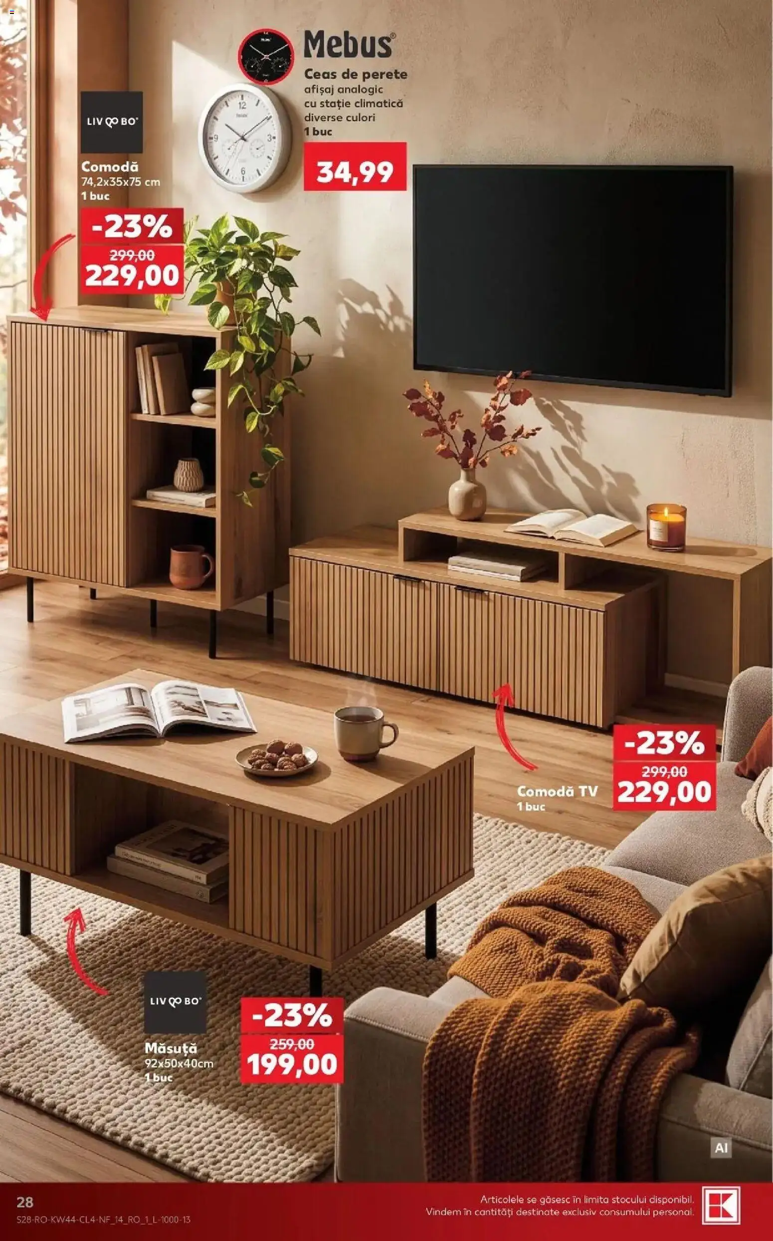Kaufland Curtea de Argeș 28.10.2026 - Revista si Oferta | Pagină: 28 | Produse: Ceas, Comodă