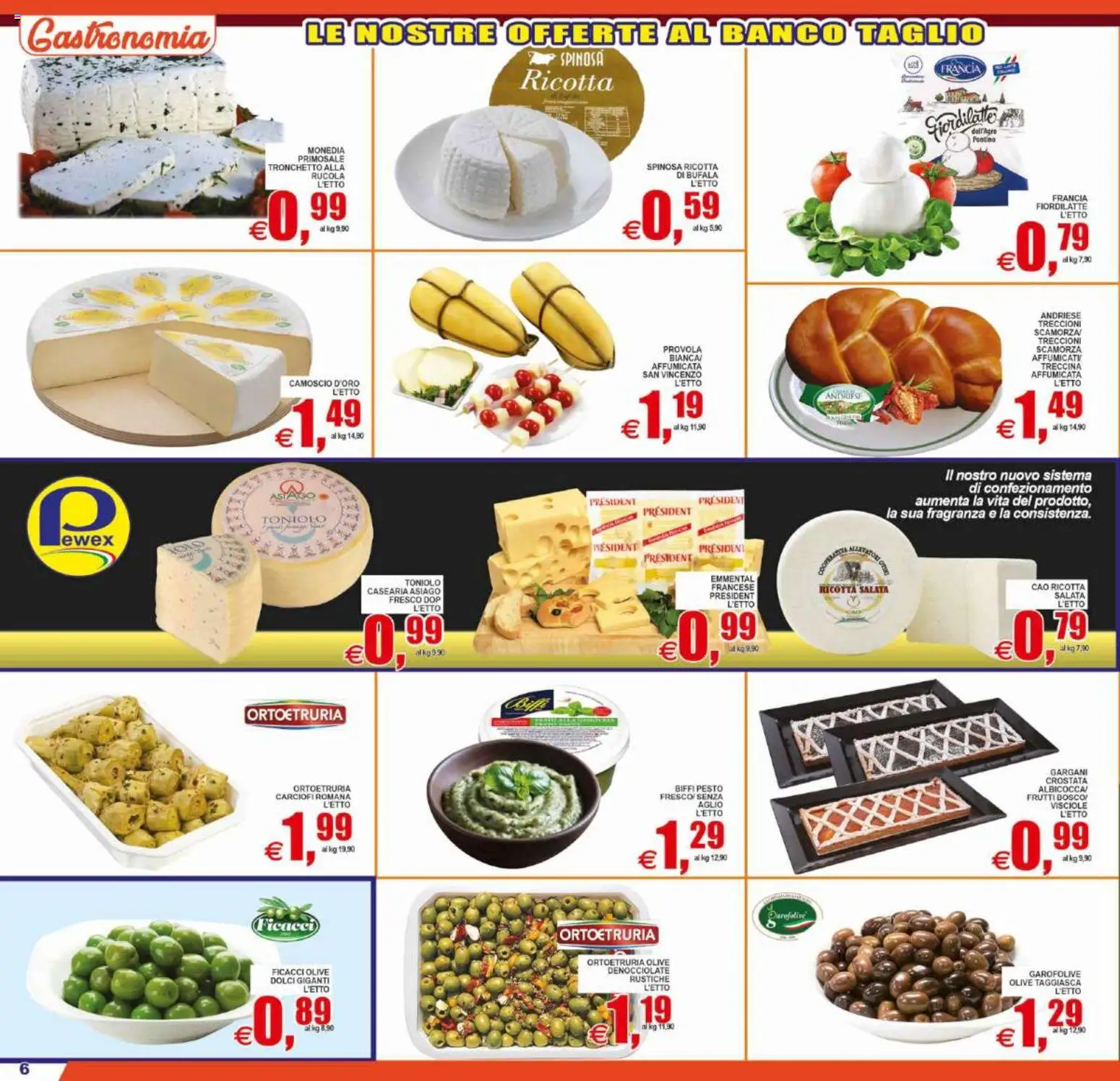 Volantino Pewex del 10/07/2026 | Pagina: 6 | Prodotti: Rucola, Provola, Letto, Emmental