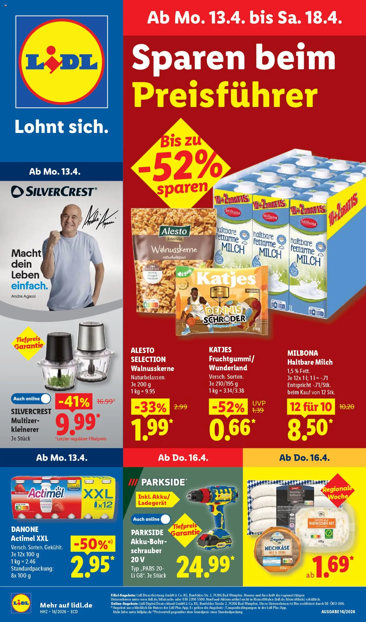 Lidl Prospekt – gültig ab 13.04.2026 | Seite: 1 | Produkte: Bad, Trägerhemd, Ladegerät