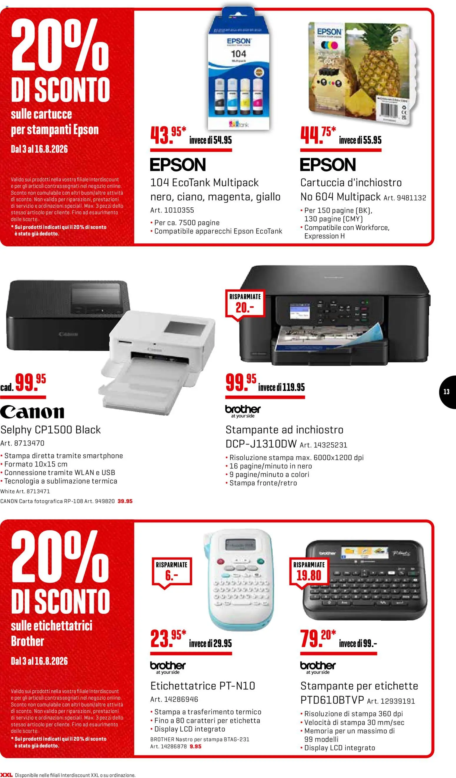 Interdiscount aktionen IT – gültig ab 03.08.2026 | Seite: 13 | Produkte: Smartphone, Usb, Epson