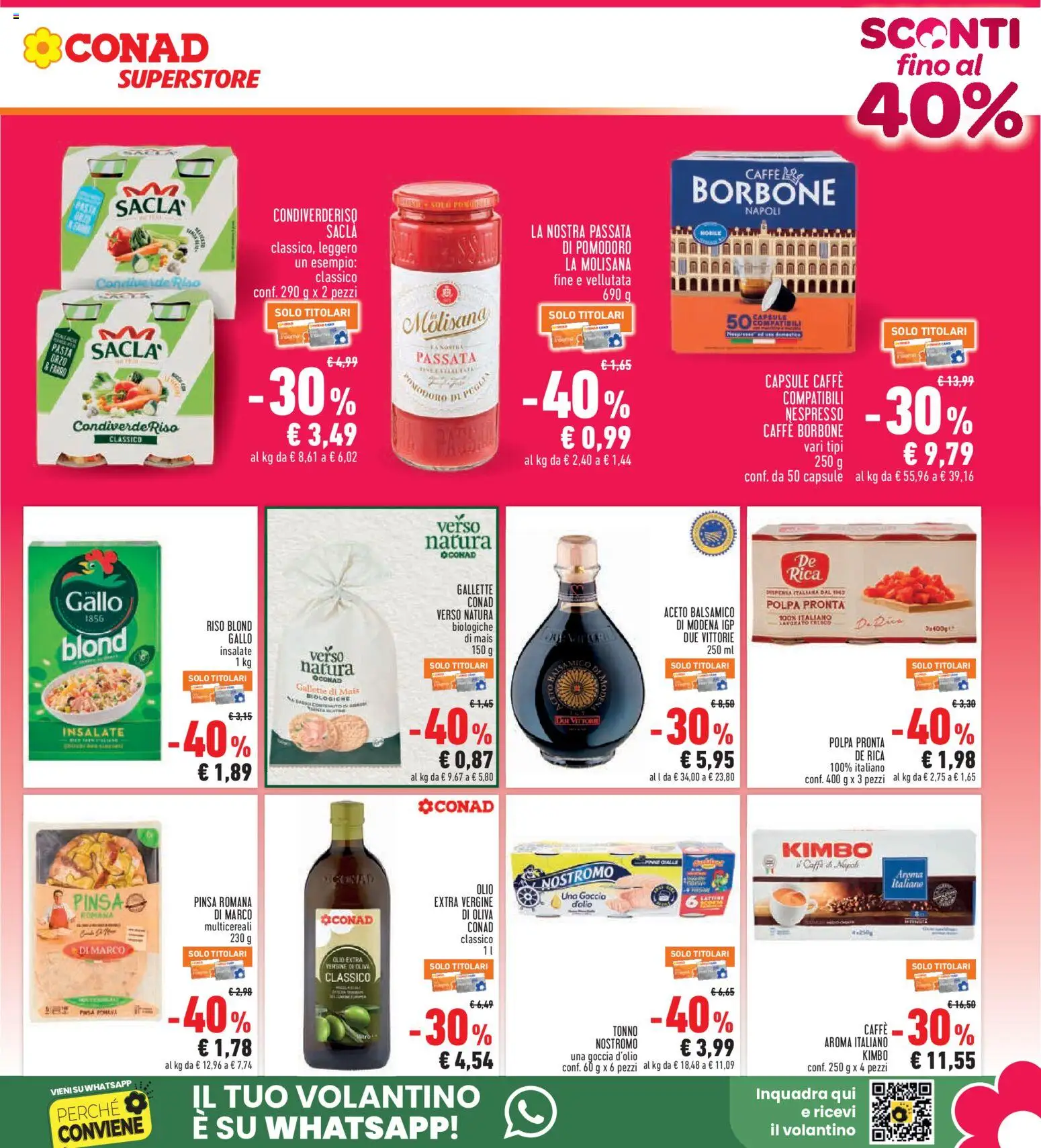 Volantino Conad del 18.06.2026 | Pagina: 3 | Prodotti: Riso, Pomodoro, Tonno, Olio extra vergine