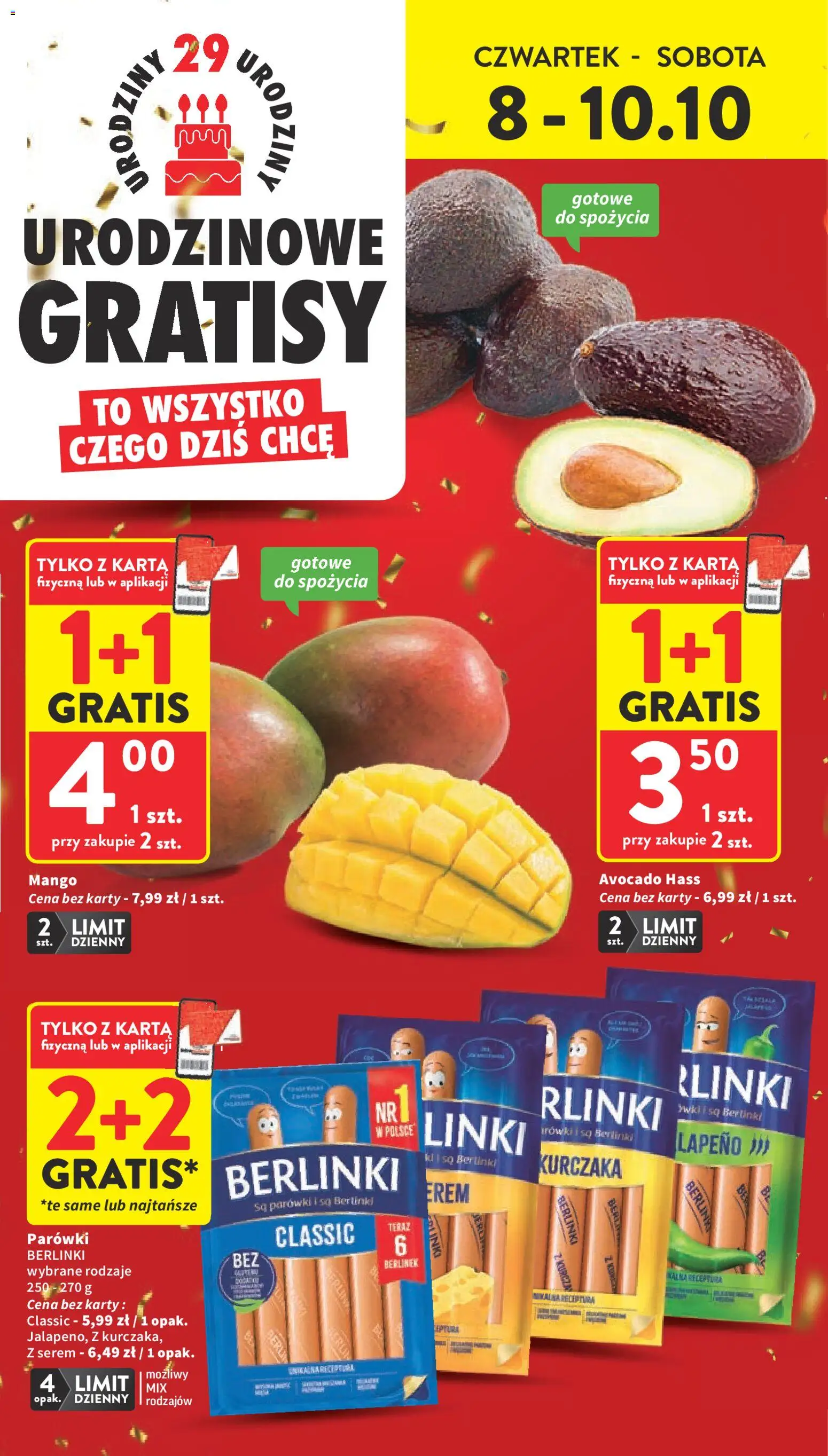 Intermarche gazetka od 08.10.2026 | Strona: 2 | Produkty: Karta, Serem, Parówki, Berlinki