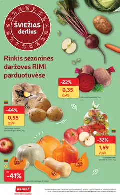 Rimi leidinys galioja nuo 2026.09.15 | Puslapis: 16 | Prekių: Bulvės, Obuoliai