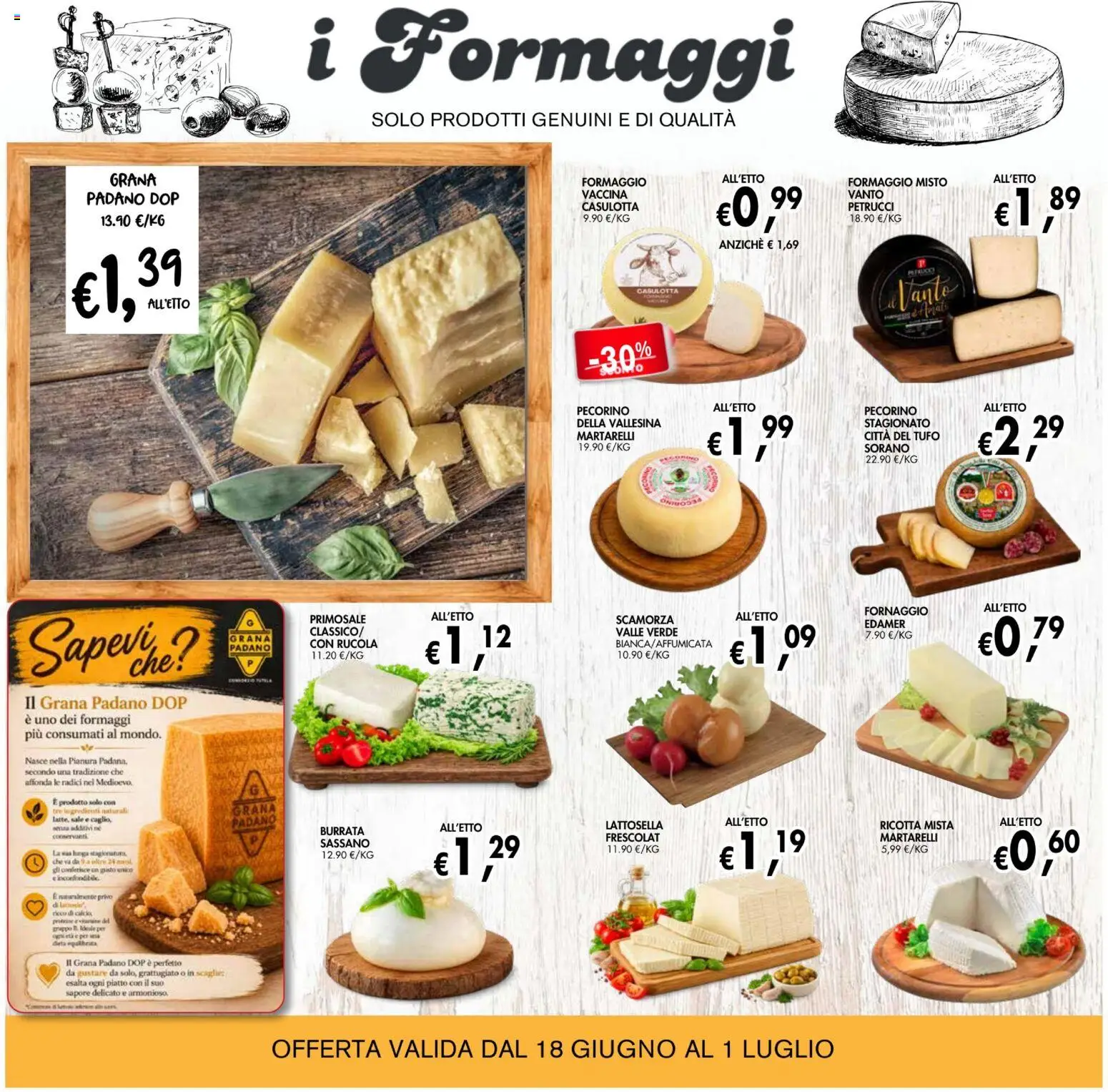 Volantino Coal del 18.06.2026 | Pagina: 6 | Prodotti: Formaggio, Grana Padano, Ricotta, Pecorino