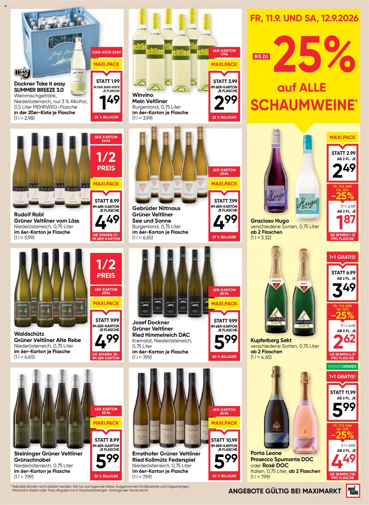 Maximarkt Flugblatt gültig ab 10.09.2026 | Seite: 13 | Produkte: Prosecco