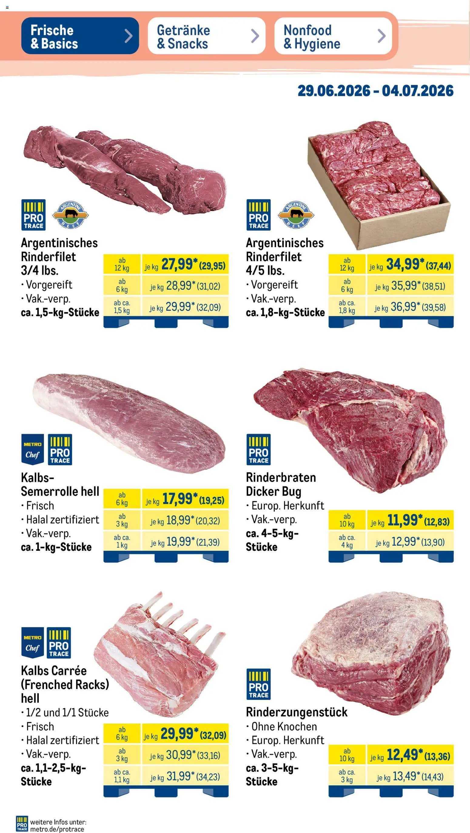 Metro Prospekt – gültig ab 29.06.2026 | Seite: 2 | Produkte: Rinderbraten, Rinderfilet