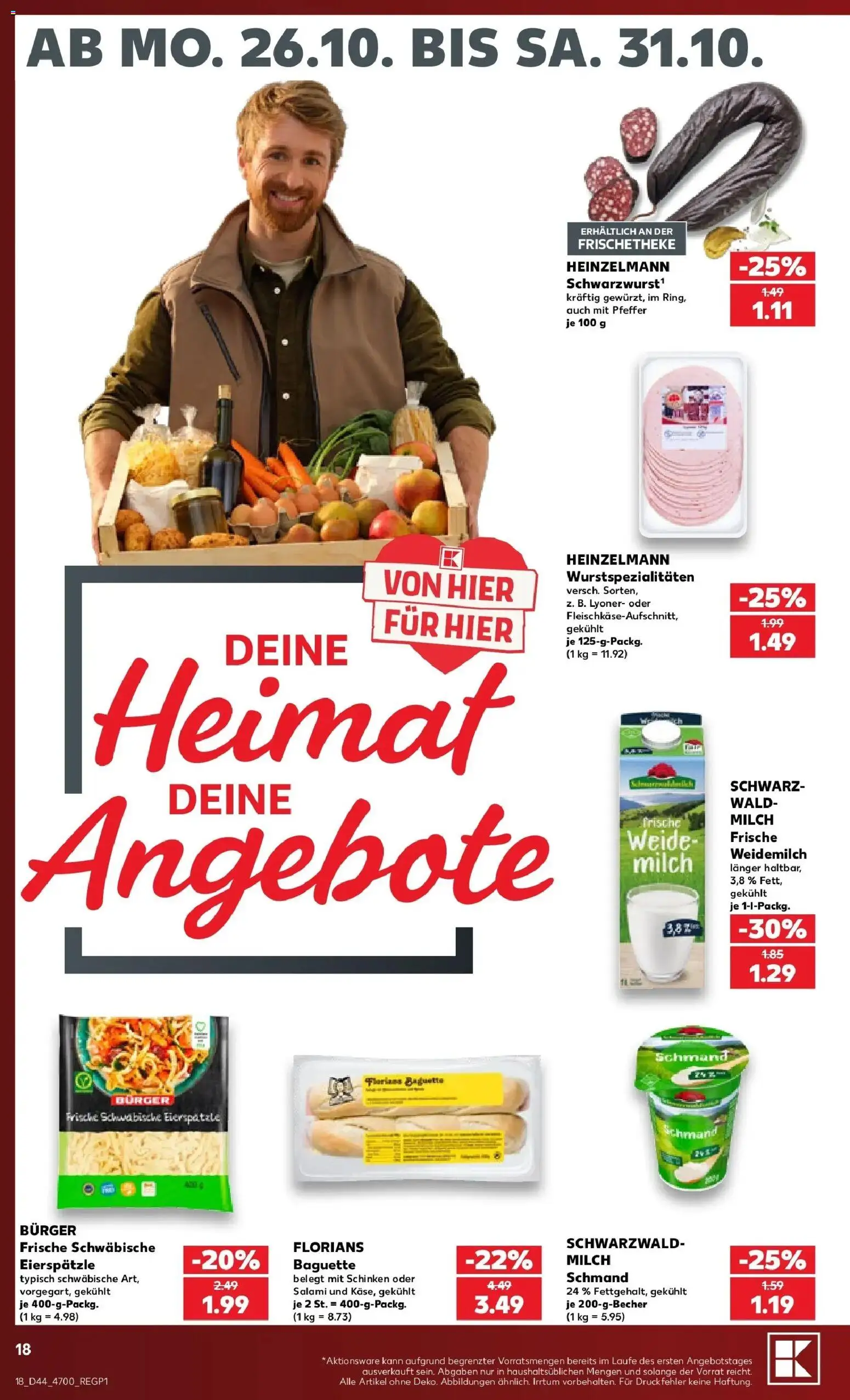 Prospekt Kaufland ab 26.10.2026 » Angebote Online zum Blättern | Seite: 30 | Produkte: Burger, Baguette, Salami, Schinken