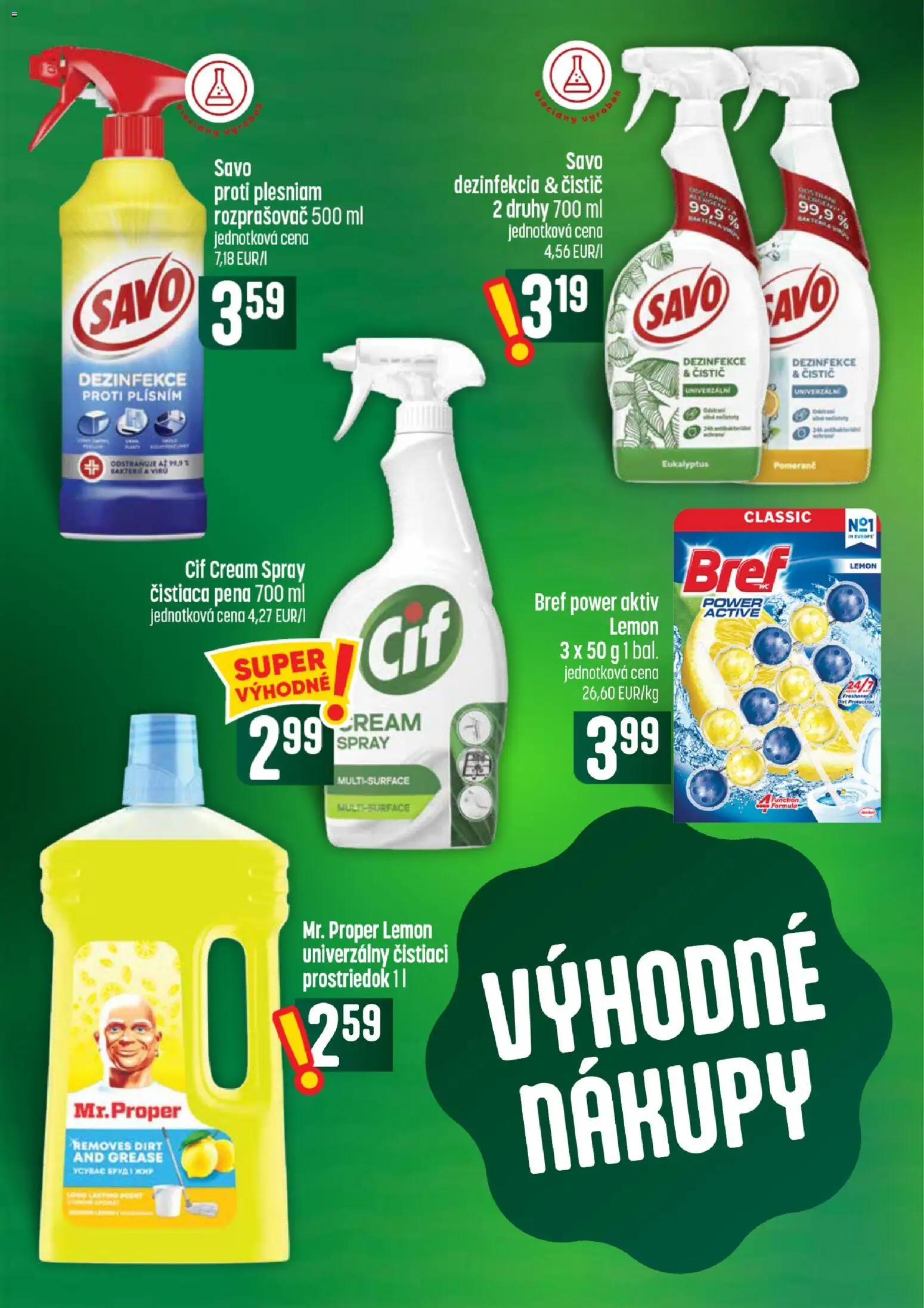 Nové COOP Jednota akcie – leták je platný od 30.07.2026 | Strana: 56 | Produkty: Savo, Čistiaci prostriedok, Cif