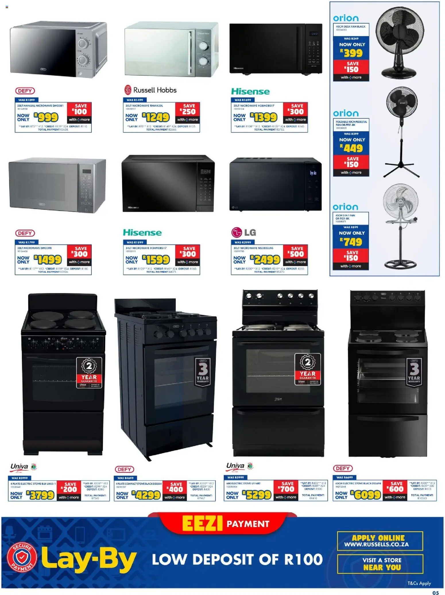 New Russells catalogue – valid from 15/10/2026 | Page: 5 | Products: Desk, Pedestal, Plate, Microwave