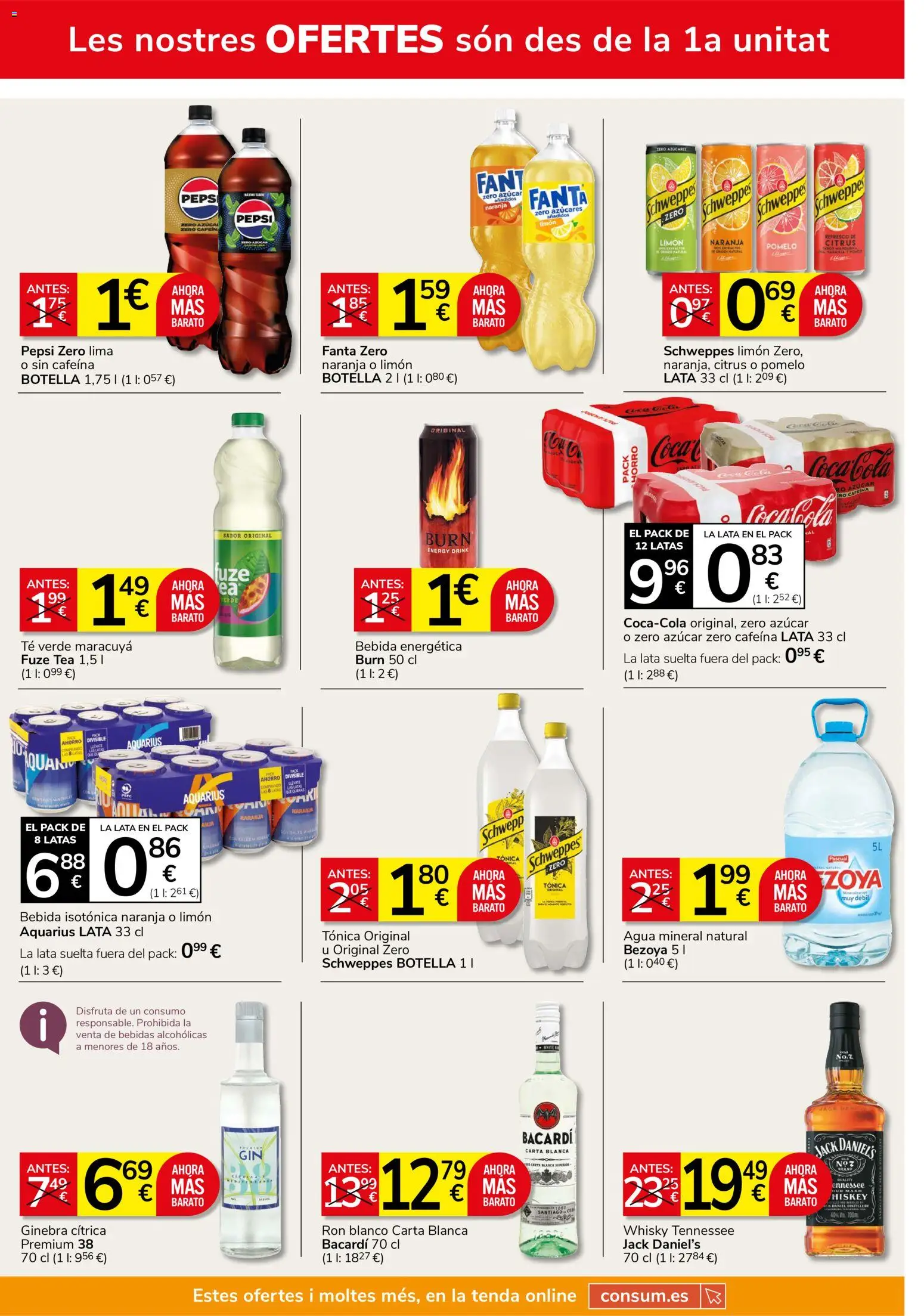 Consum folleto │ válido desde el 25/06/2026 | Página: 14 | Productos: Lima, Ron, Ginebra, Whisky