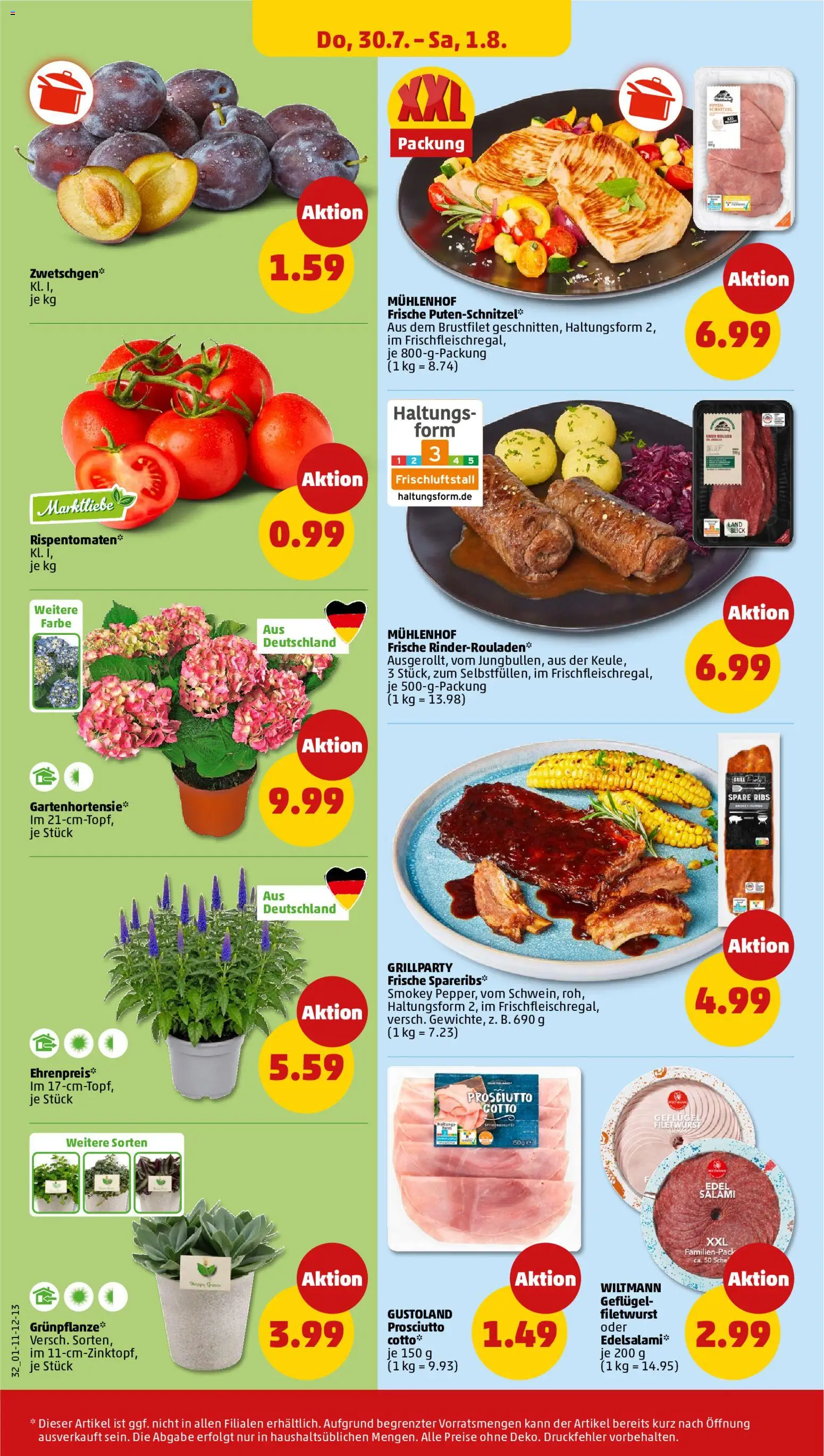 Penny Prospekt – gültig ab 27.07.2026 | Seite: 38 | Produkte: Spare ribs, Zwetschgen, Schnitzel, Salami