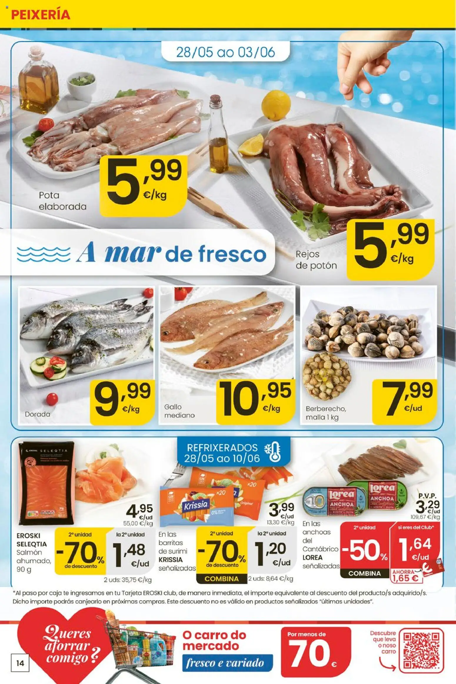 Eroski Ofertóns de verán │ válido desde el 28.05.2026 | Página: 14 | Productos: Aceite, Té, Anchoa, Caja