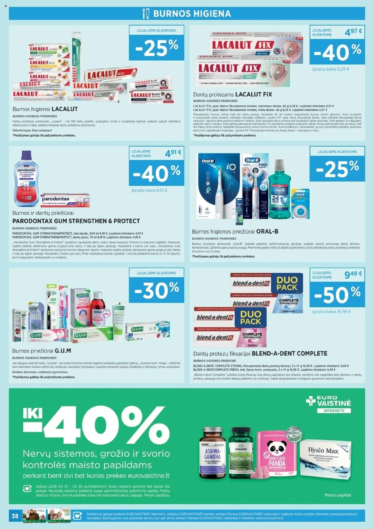 EUROVAISTINĖ akcijos nuo 2026.03.31 | Puslapis: 38 | Prekių: Kremas, Dantų pasta