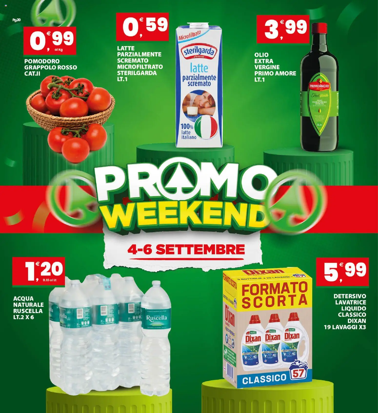 Volantino Eurospar del 31/08/2026 | Pagina: 20 | Prodotti: Acqua, Pomodoro, Olio, Lavatrice
