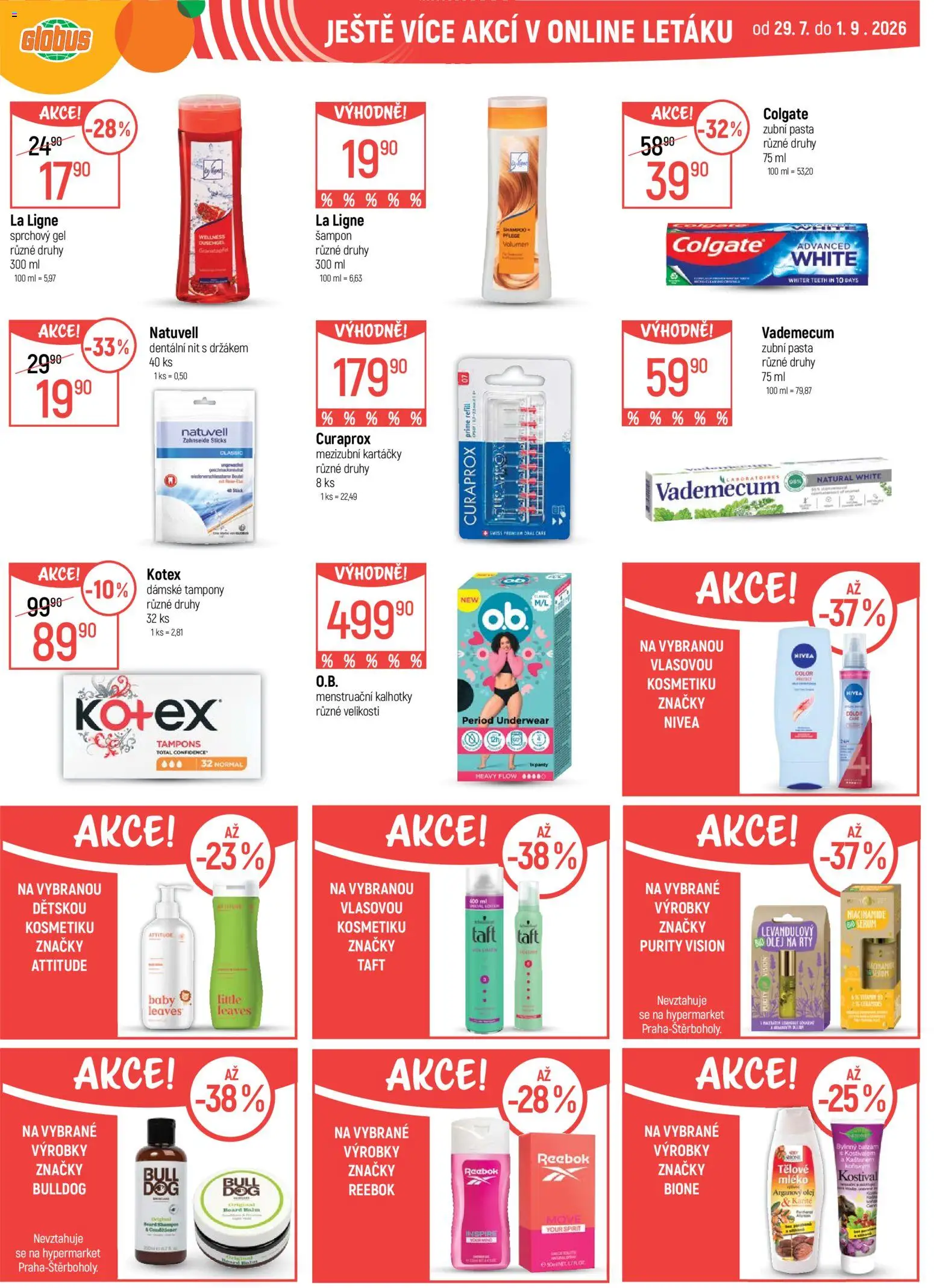 Globus leták od 05.08.2026 | Strana: 40 | Produkty: Zubní pasta, Mléko, Curaprox, Tampony
