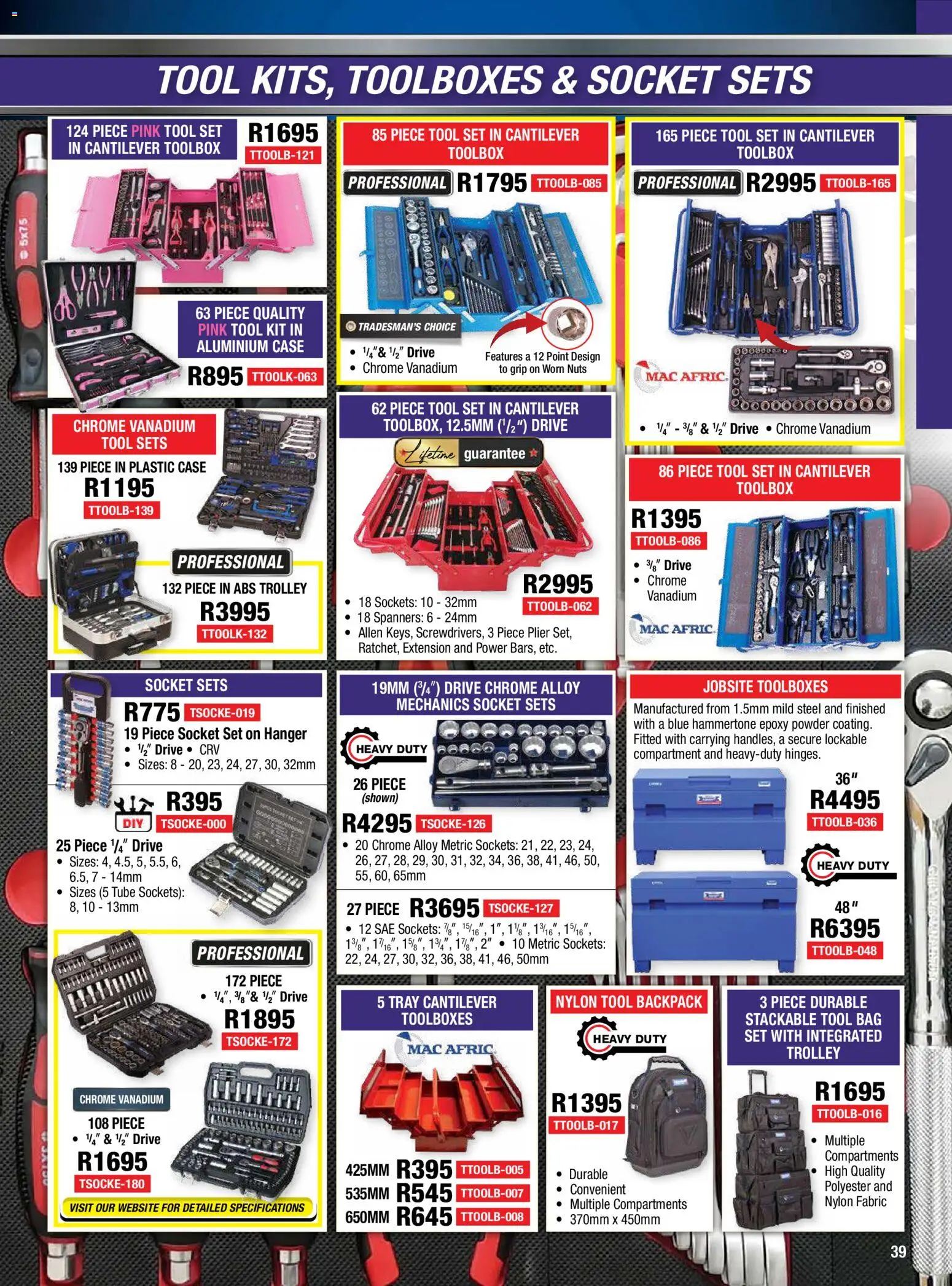 New Adendorff catalogue – valid from 01/07/2026 | Page: 41 | Products: Backpack, Socket set, Powder, Nuts