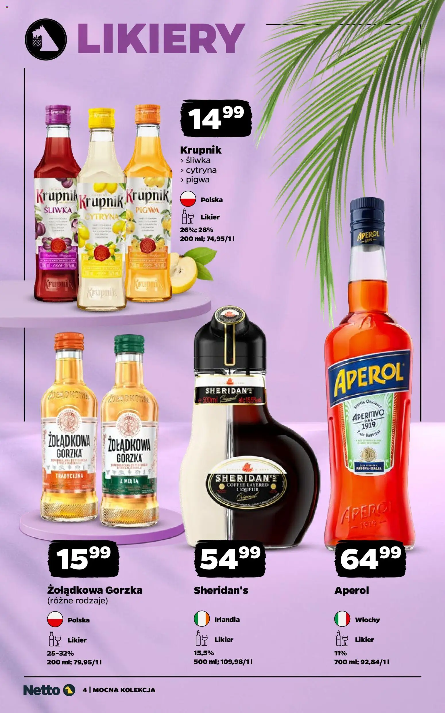 Netto gazetka - Mocne alkohole od 03.08.2026 | Strona: 4 | Produkty: Cytryna, Pigwa, Mięta, Aperol